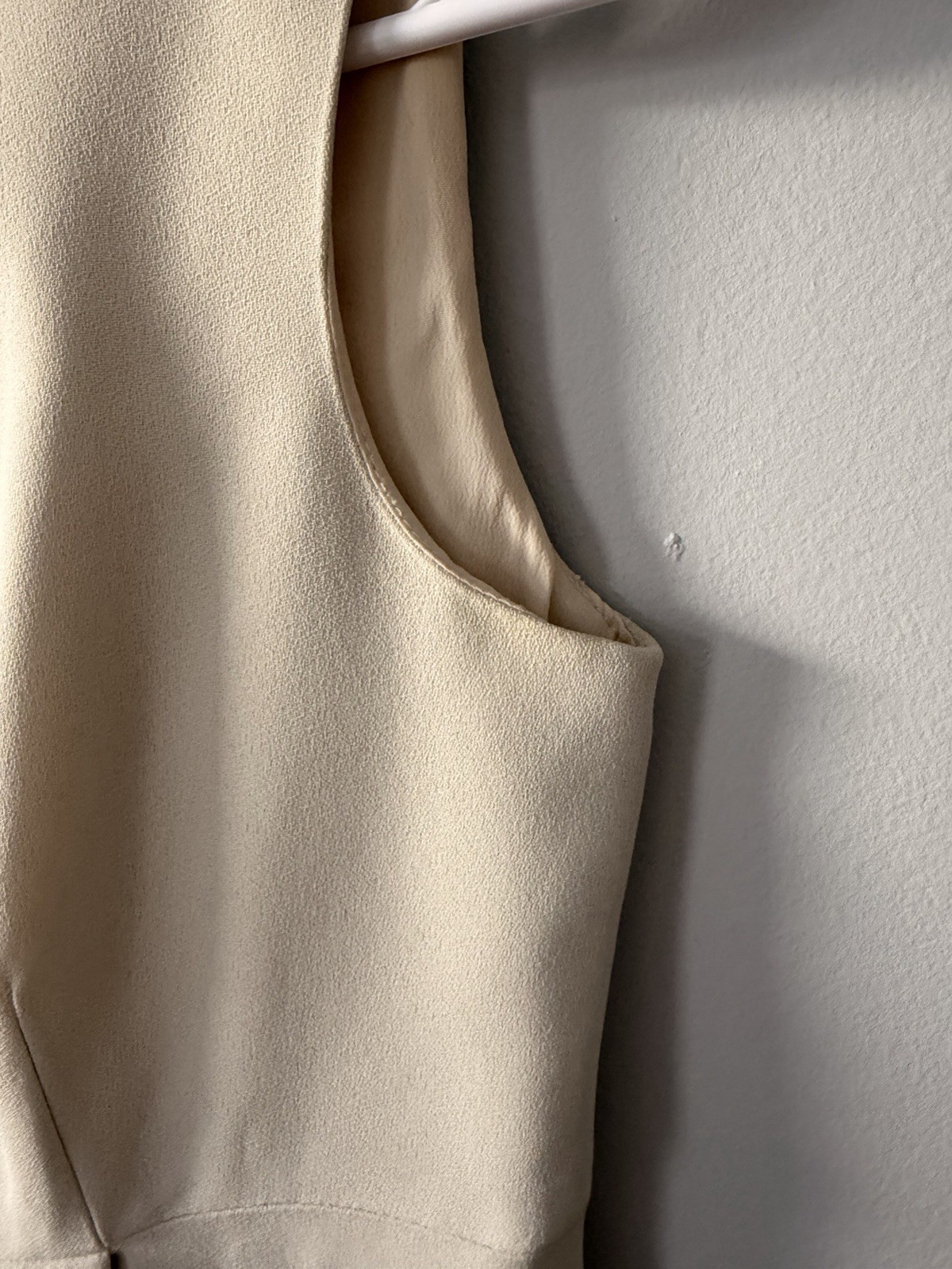 Saks Fifth Avenue 1950’s Cream Dress With Button Accents Small Zipper Back
