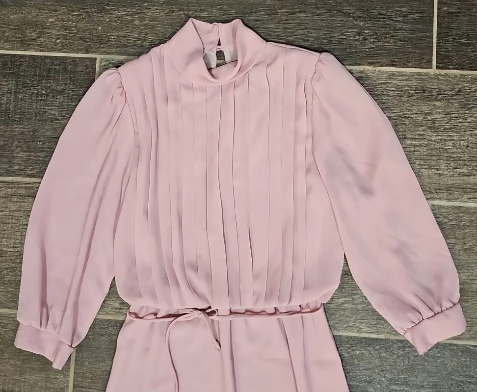 „Monica Richards” dusky pink womens knee-length dress,3/4 sleeve, size 10