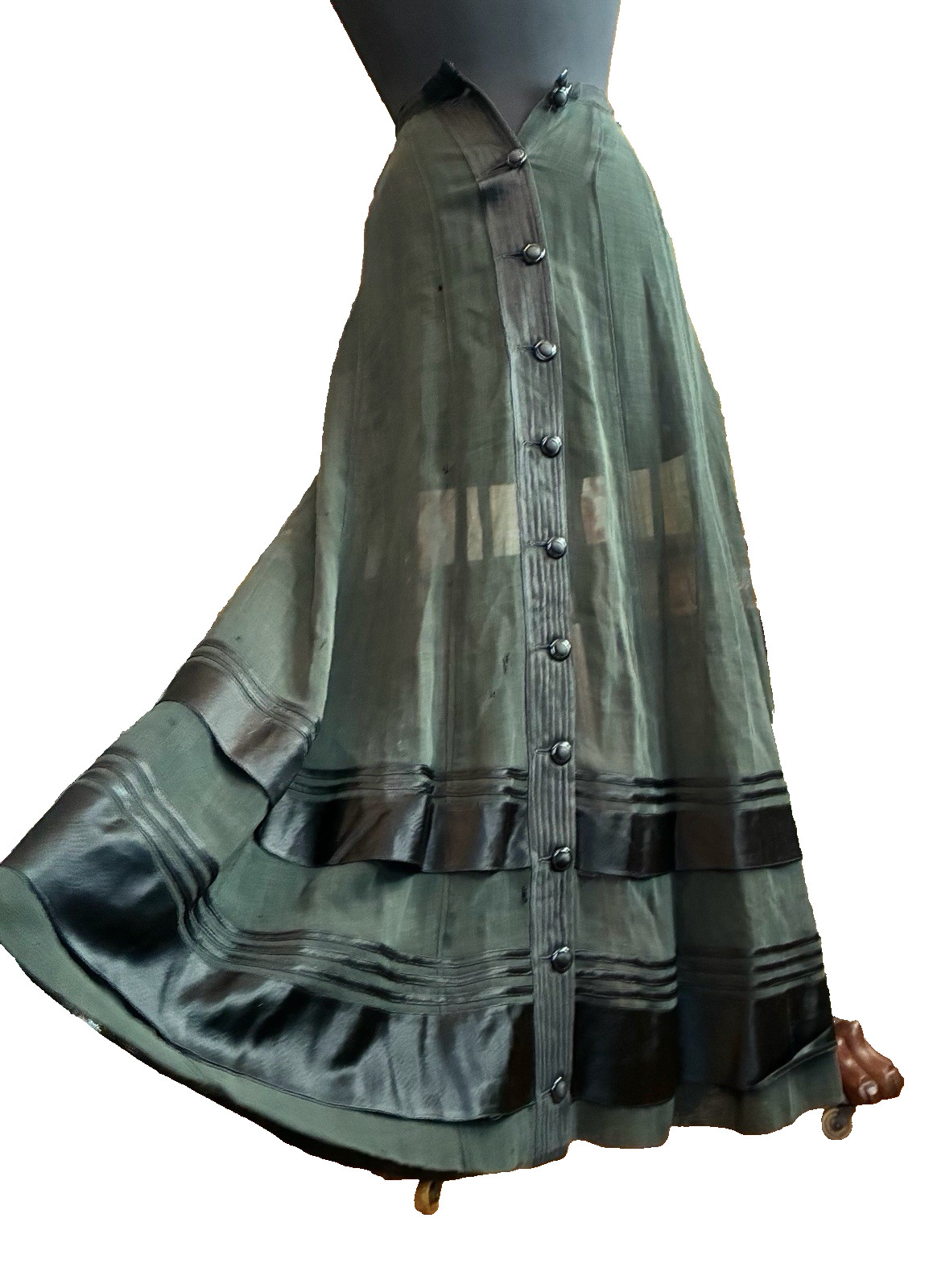 Antique Victorian Mourning Over Skirt Petticoat Overlay For Template