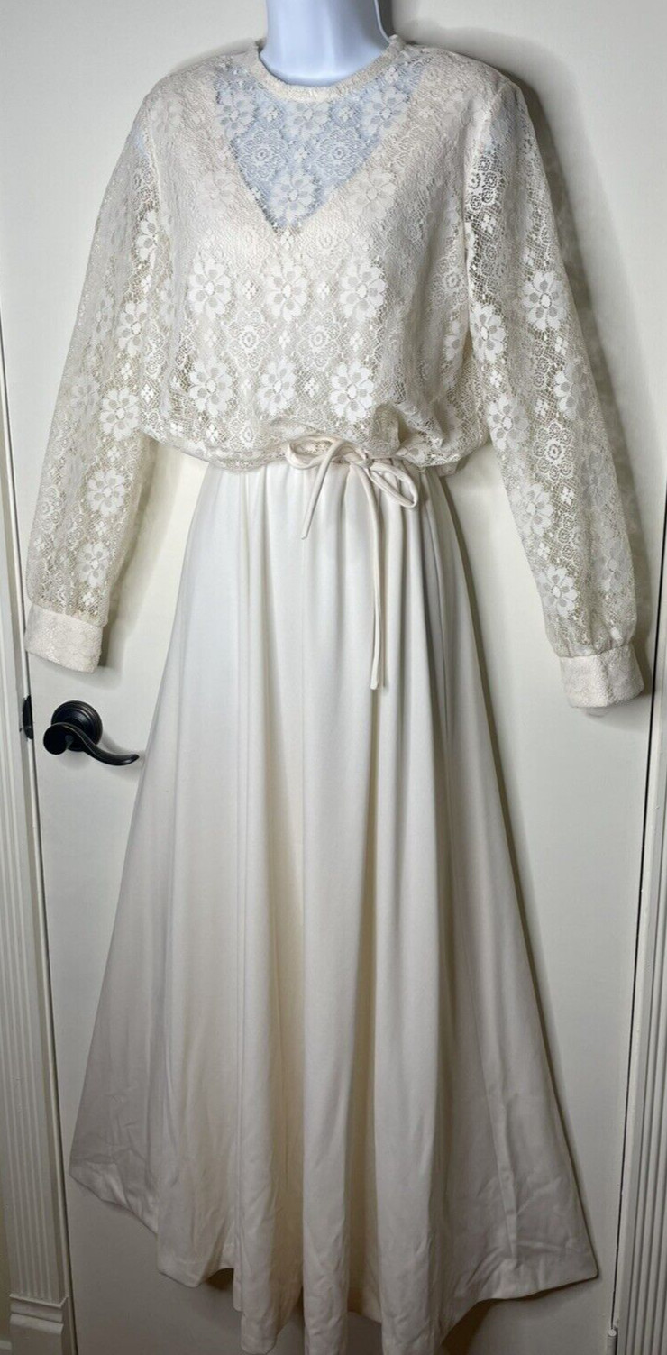 70s Donovan Galvani 4 6 8? Maxi Bride Wedding Hippie Boho Cottagecore Long Dress