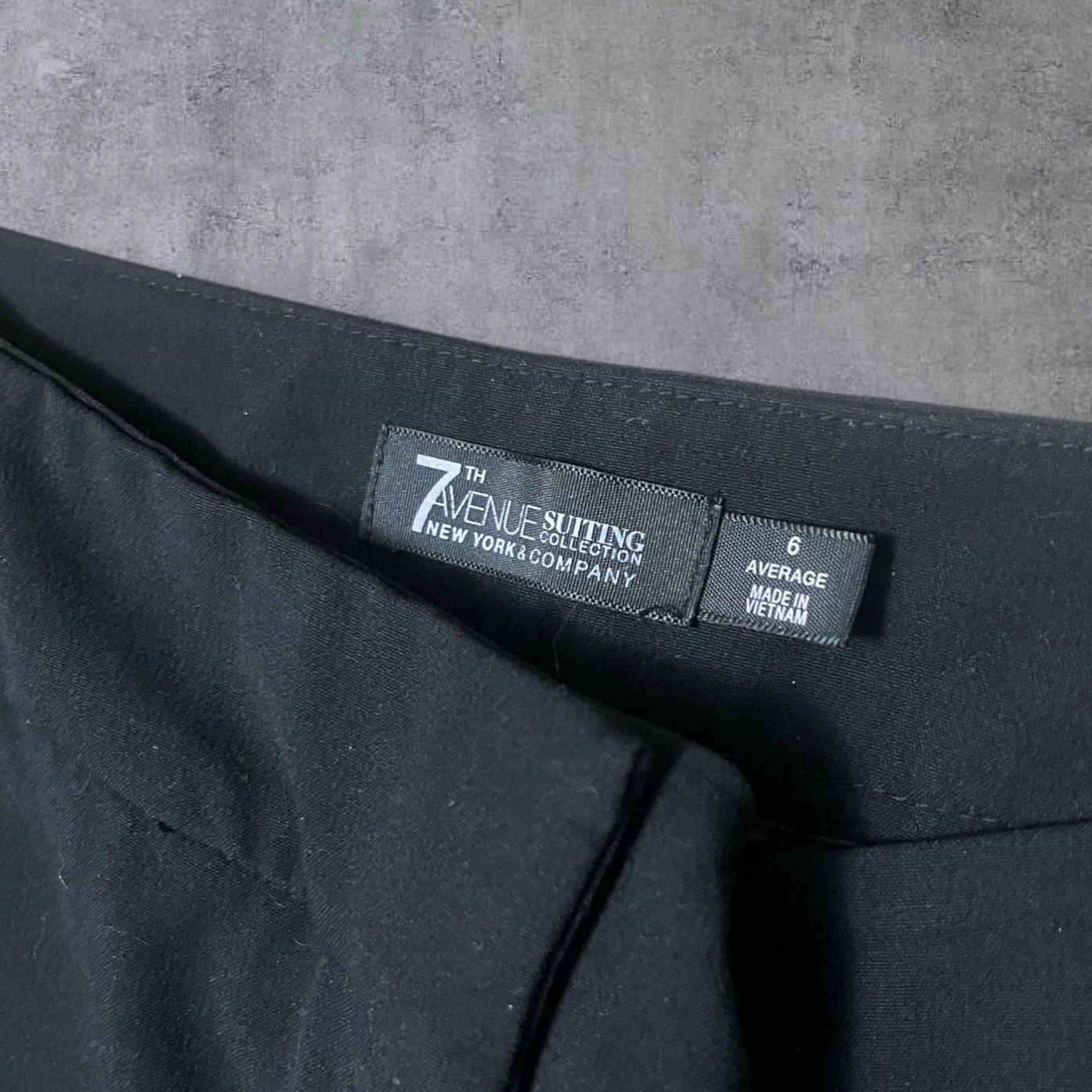 VNTG y2k Statement Zipper 7th Avenue New York & Company Sz 6 Black Low Rise Pant