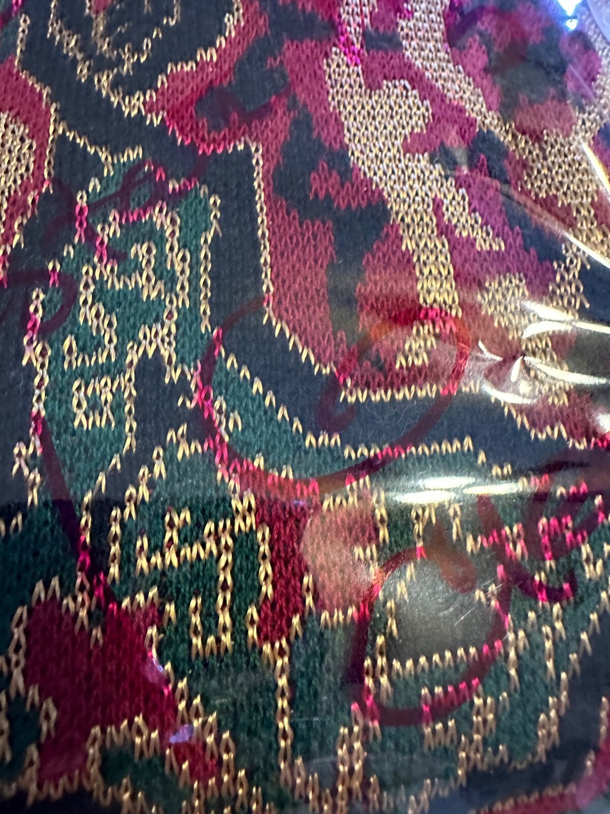 VTG 80s 90s Tapestry-Jumper Sweater Shoulder pads Retro cotton blend Grannycore