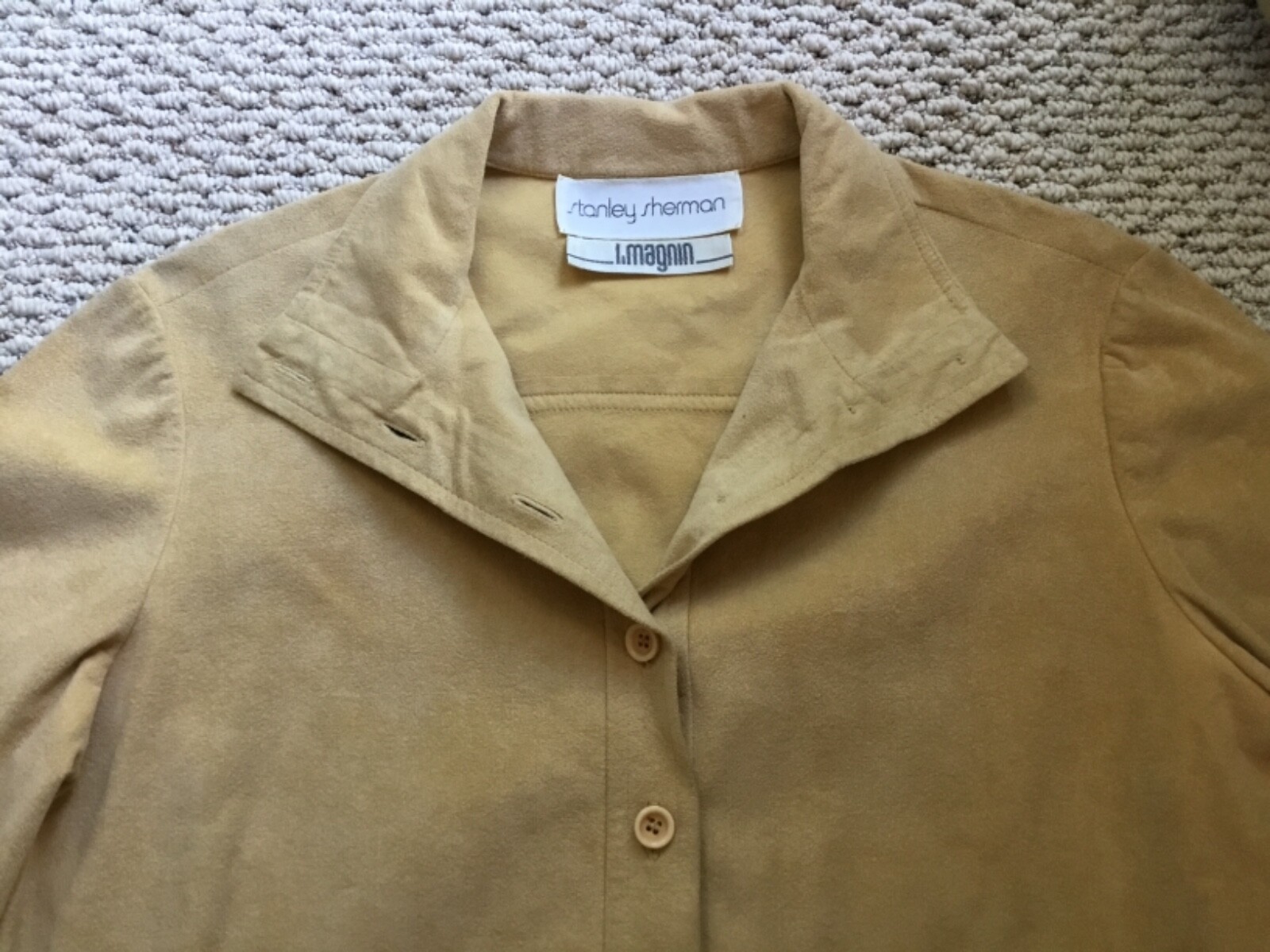 VINTAGE I MAGNIN STANLEY SHERMAN TOP FAUX SUEDE WOMEN SIZE S/M