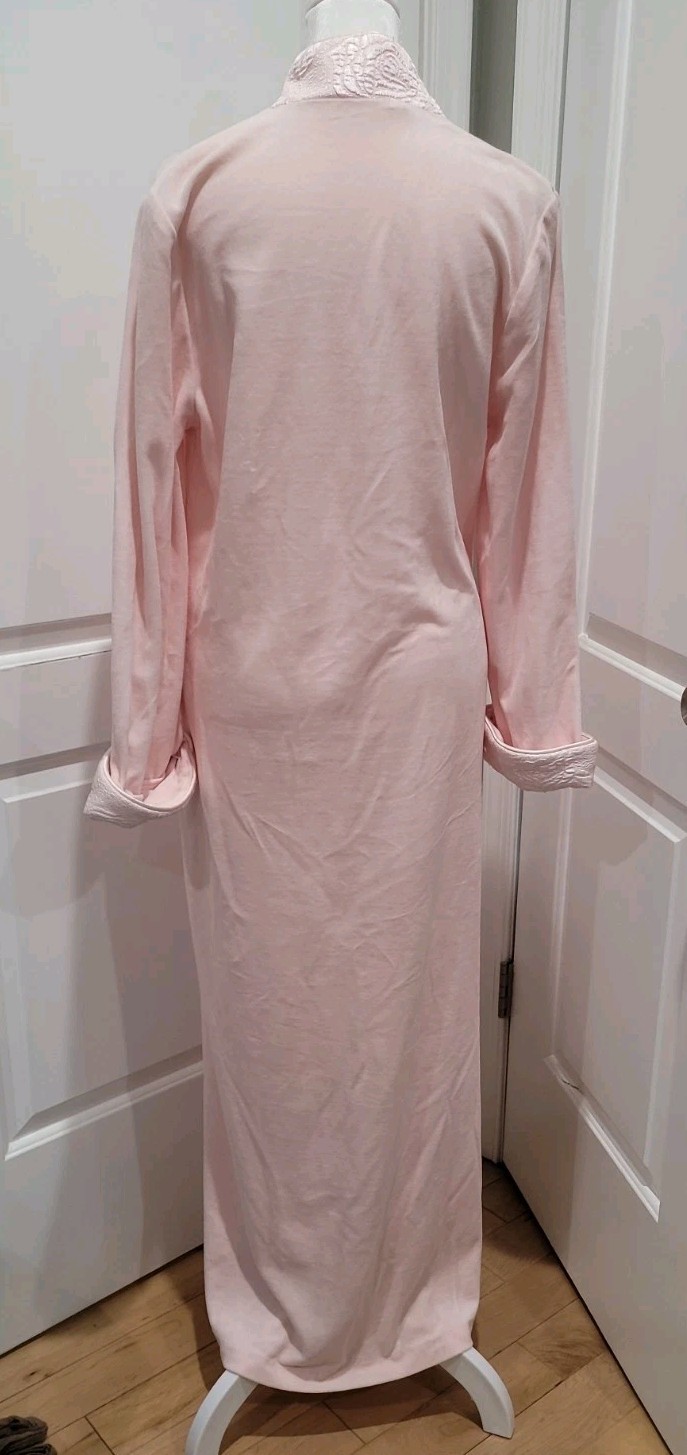 VTG Diamond Tea Women Size S Luxury Vtg Robe Nightgown Pink Velvet Zip