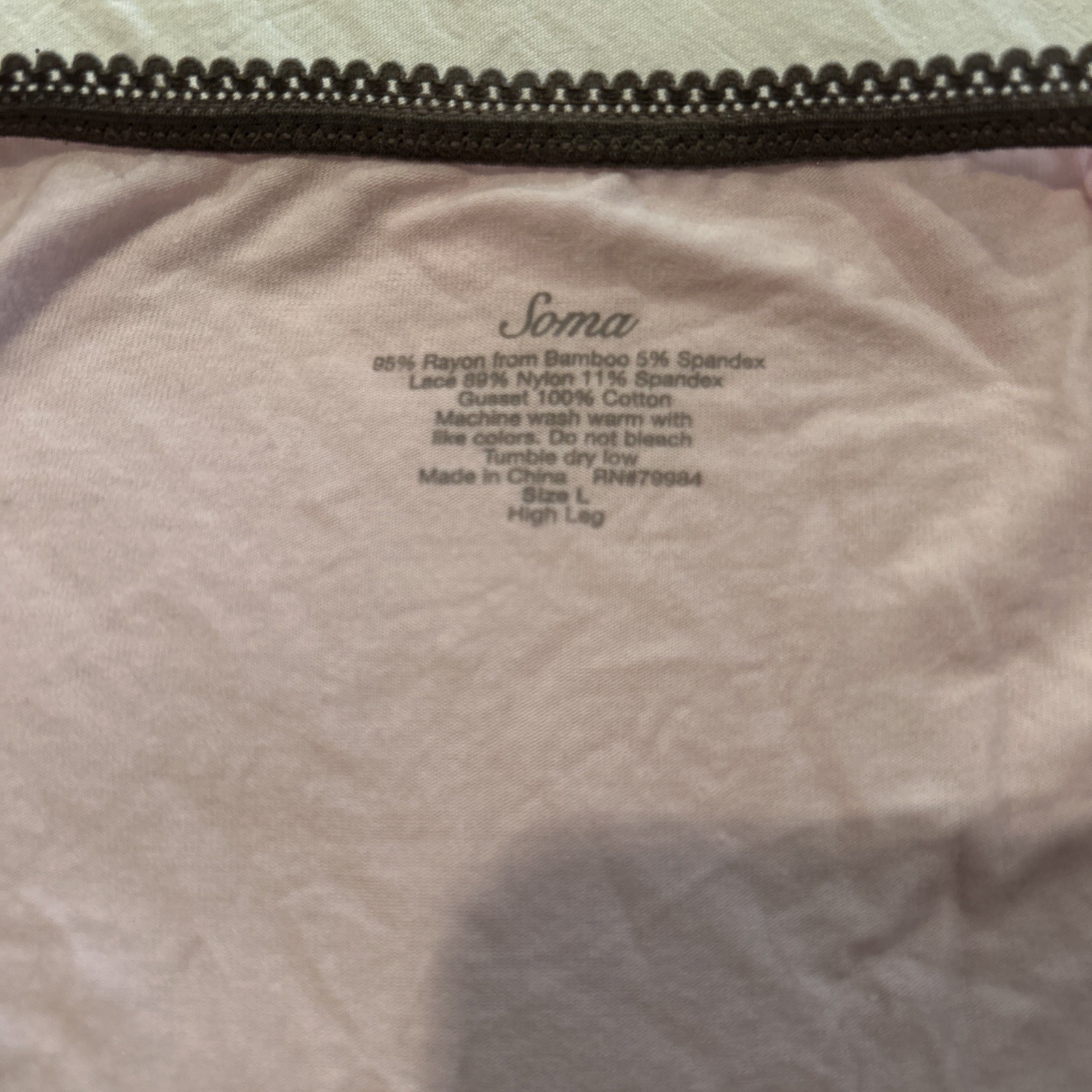 Soma Rayon From Bamboo Lace High Leg Brief pink Romance/Mocha Size Large