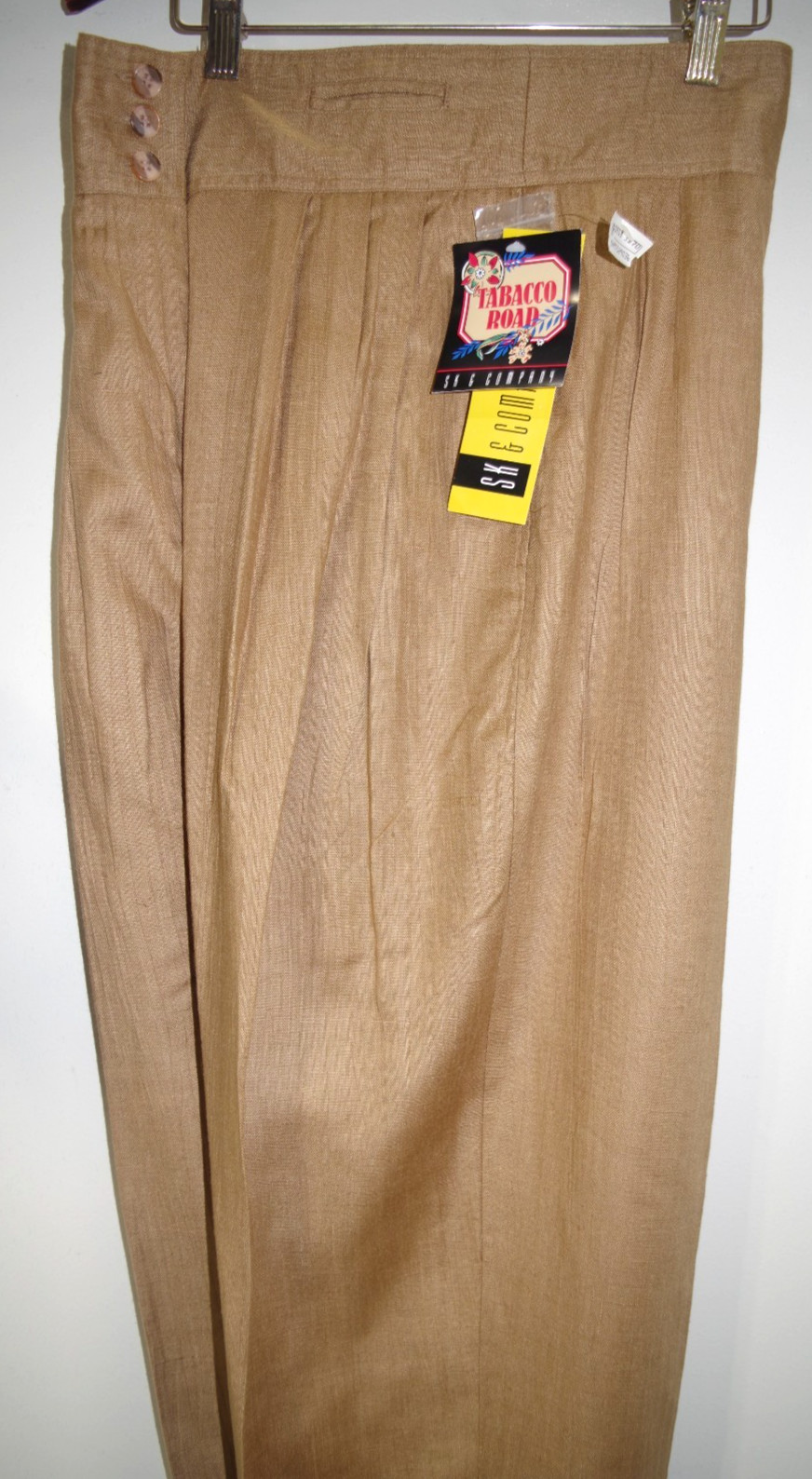 S8 SK & Company NWT Vintage 12 Pleated Trousers Hong Kong Pants Tabacco Road