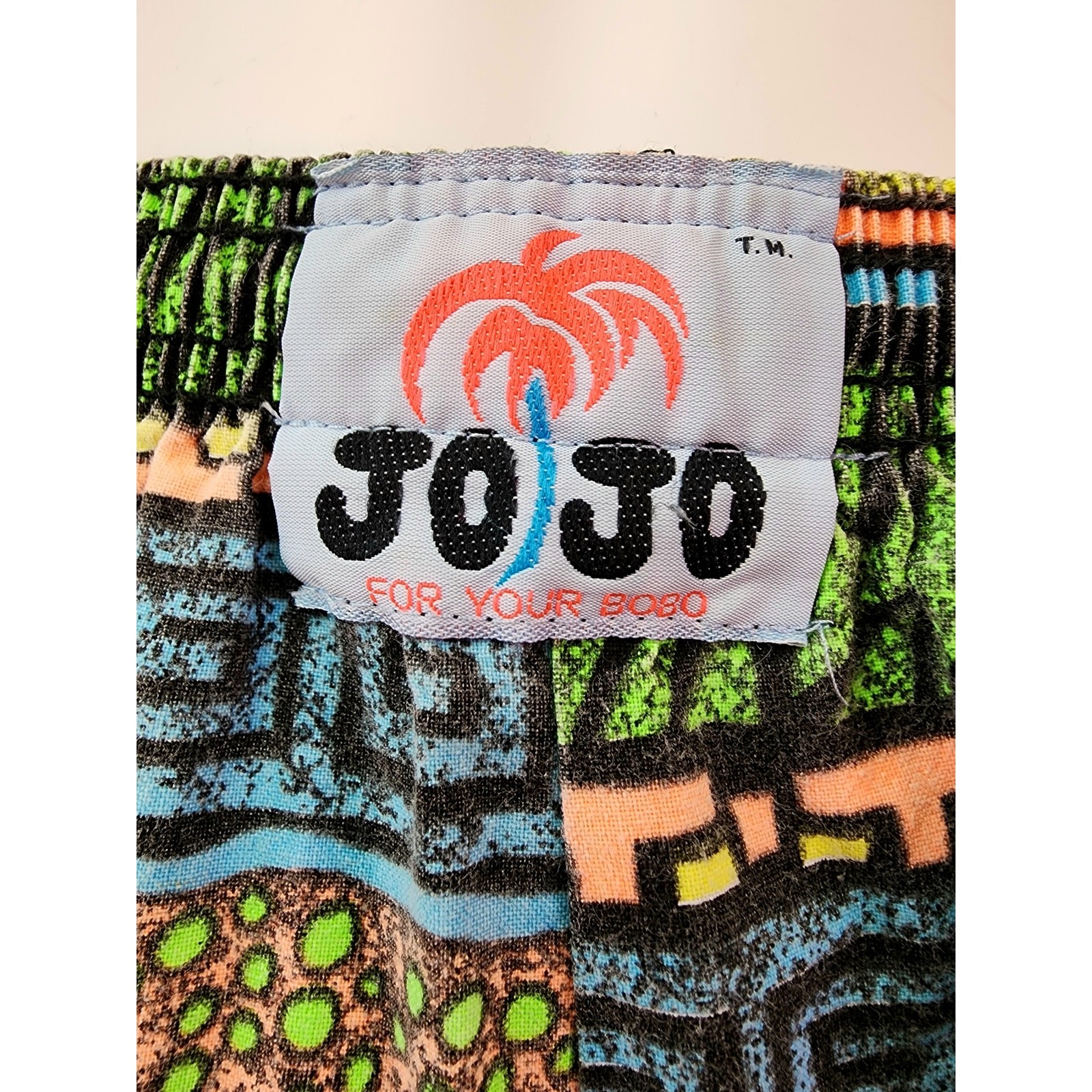 Vintage 1980’s/1990’s JoJo Green Pink Abstract Surfer Muscle Parachute Pants