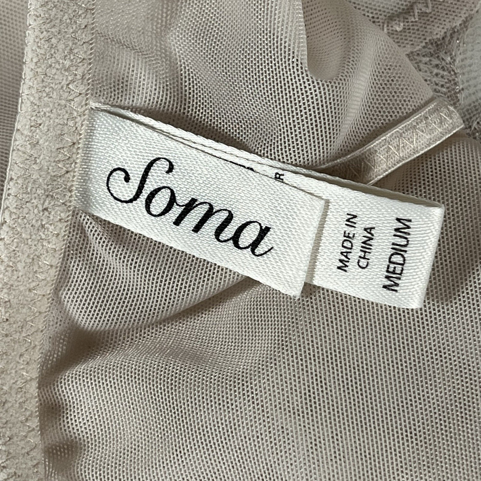 Lacy SOMA Taupe Sheer Panties Size Medium