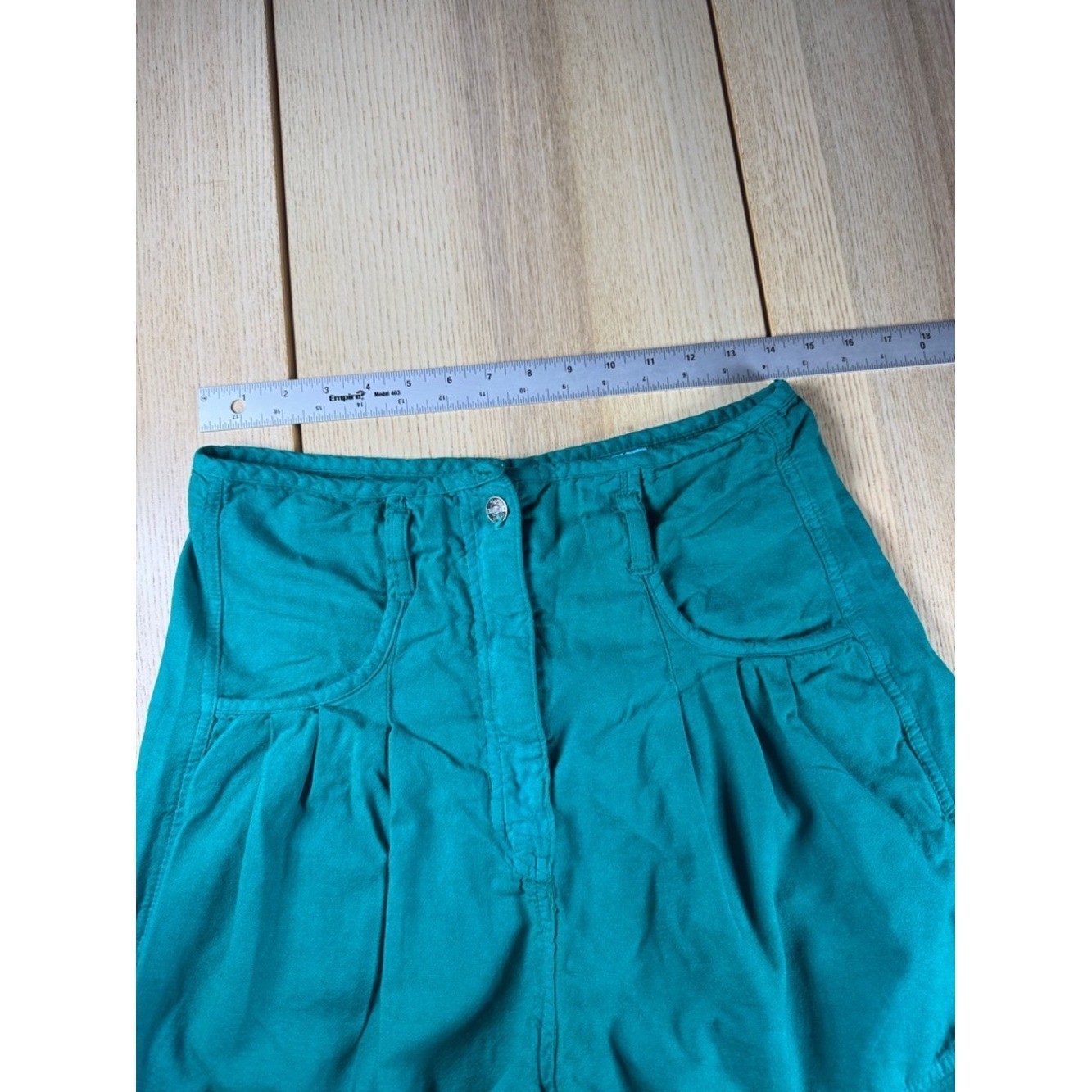 High-Waist Green/Teal Lace-Hem Vintage Y2K Women’s Shorts