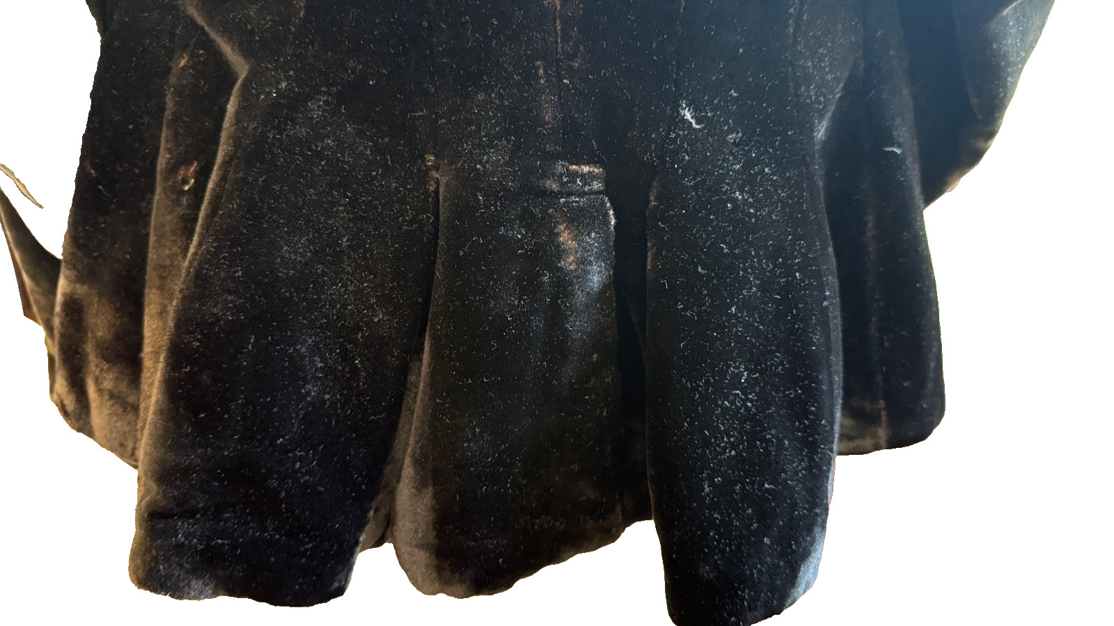 Antique 1940s Quilted Black Velvet Jacket w/ Dolman Sleeves Roll Collar B215