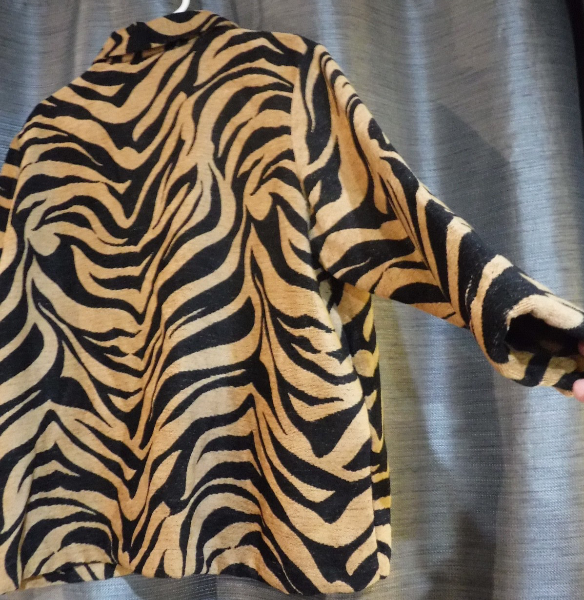 Studio Works Animal Print Jacket womens size 2X long sleeve collared 5 BUTTON D