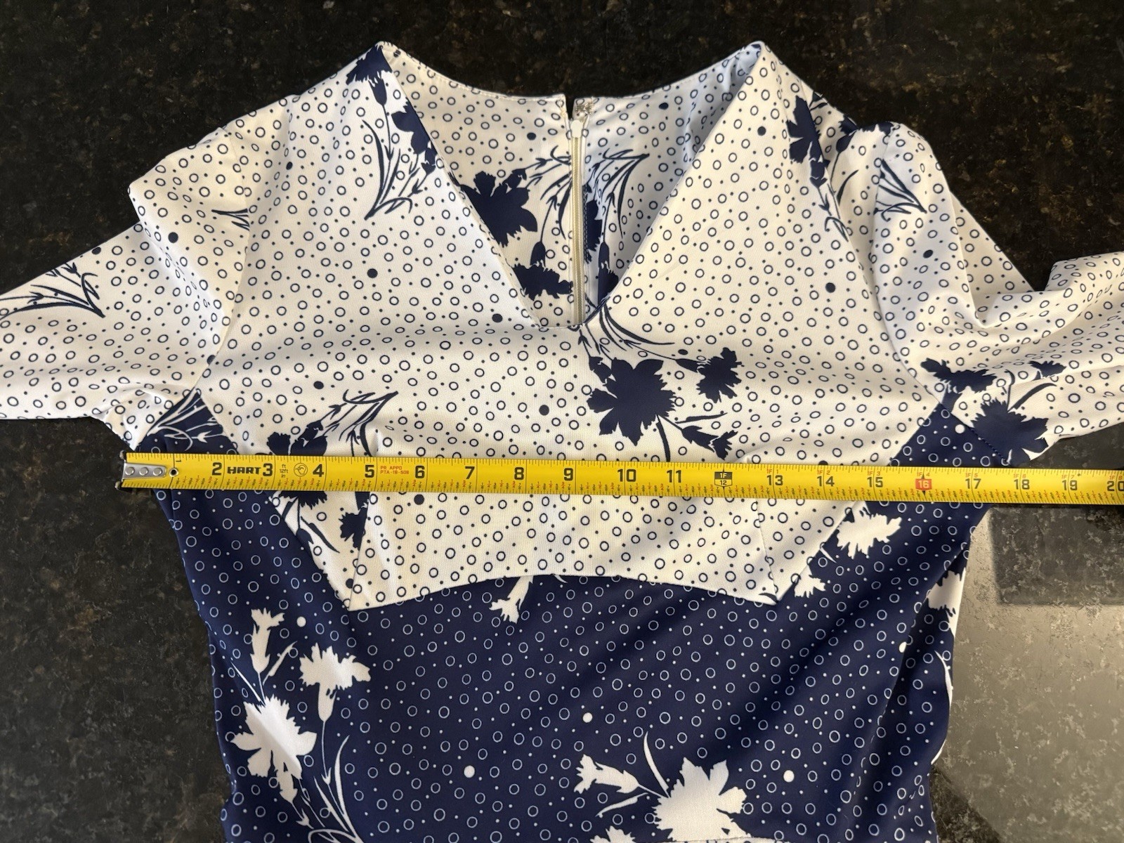 VTG 1970’s Blue & White Dress George Gerring Miami Women’s Medium 8/10