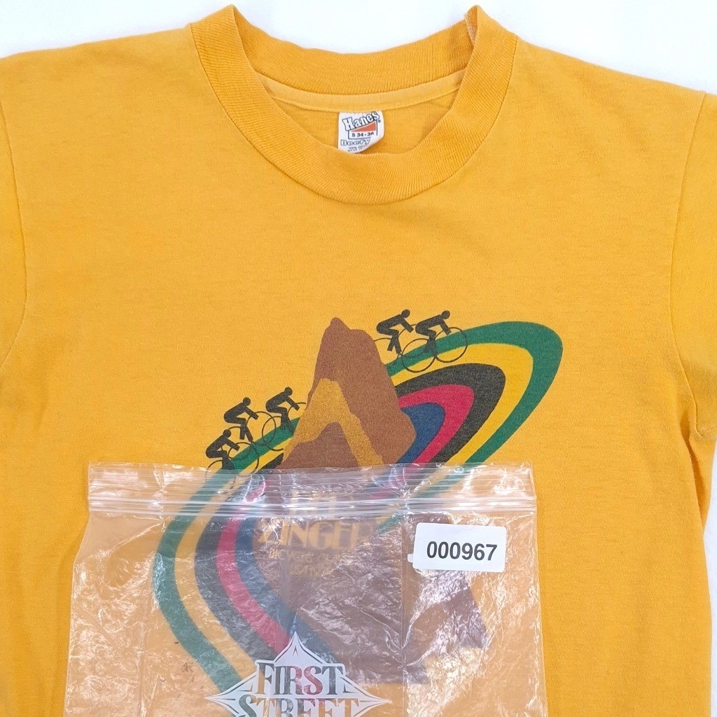 Vintage 1979 Red Zinger Bicycle Classic Hanes Beefy-T Single Stitch Tee Yellow S