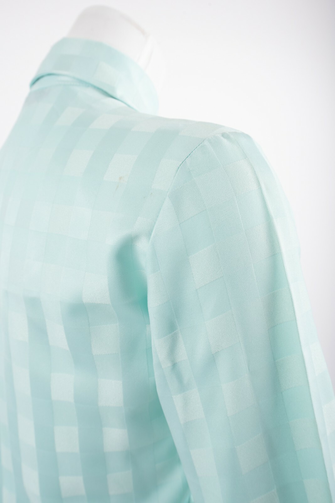 Vintage Womans Lanvin Paris New York Blouse Button Shirt Small Size 8 Mint Green