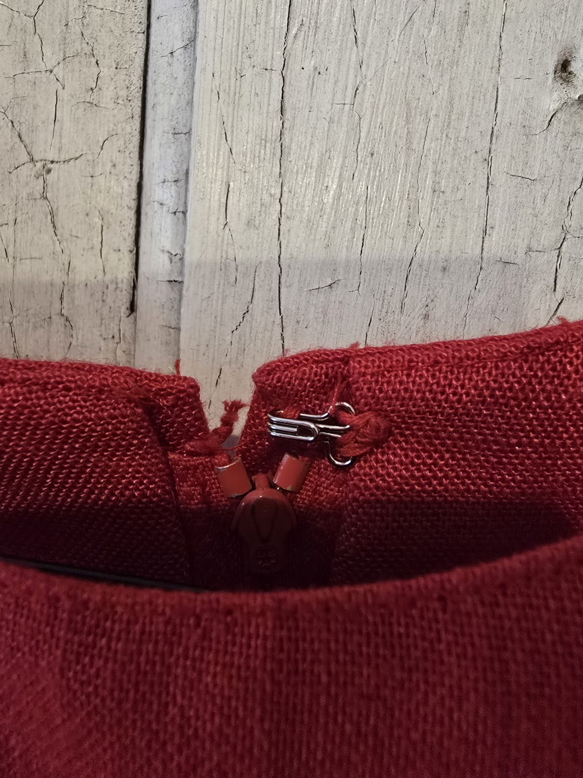 Vintage Red Dress With Pockets Zipper Closure Pin Tuck Pleats Size 8