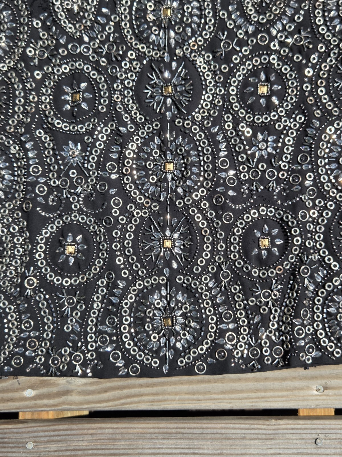 🍾Vintage Heavily Beaded Black Evening Dress Rhinestone Sequin Party Cocktail🍾