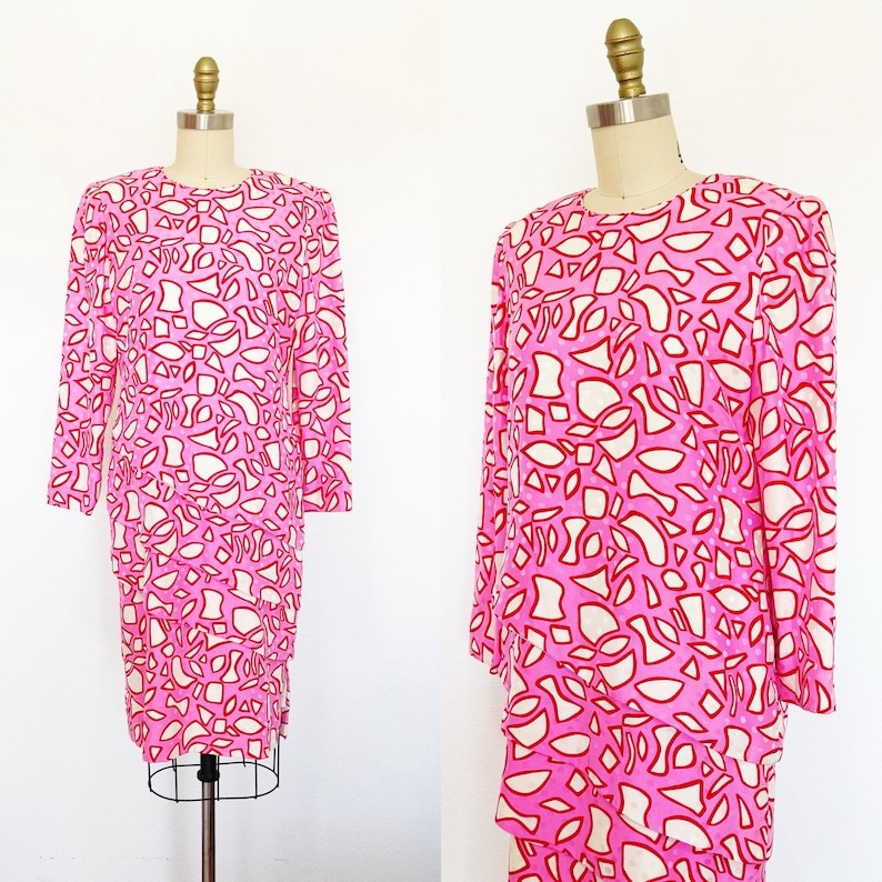 1980s David Hayes Dress / Saks Fifth Avenue Dress / 1980s Dress / Size Large