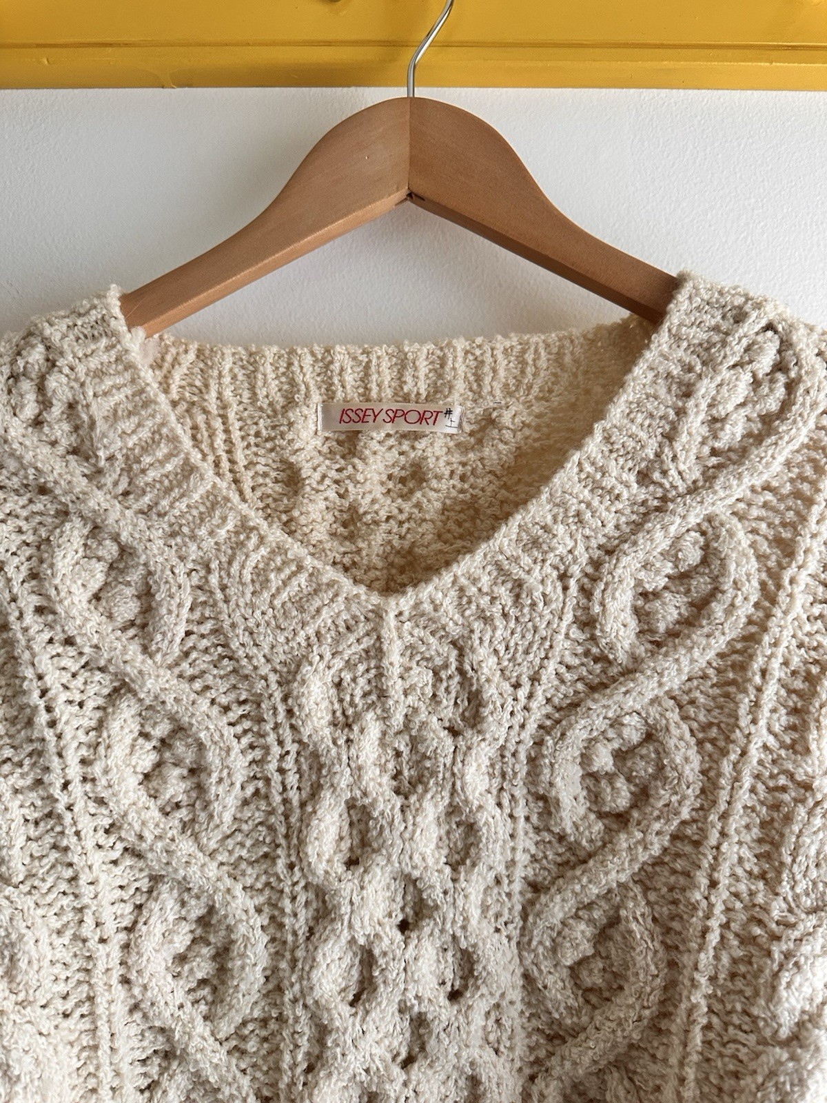 ISSEY MIYAKE I.S. Sport vintage early 80s old label cable knit fisherman sweater