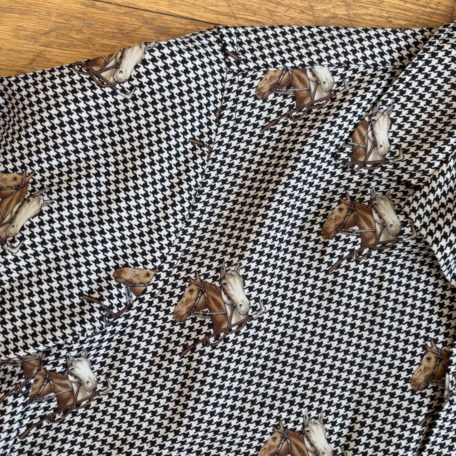 Vtg 80s-90s RALPH LAUREN EQUESTRIAN Horse Print Shirt Button Down Womens 10