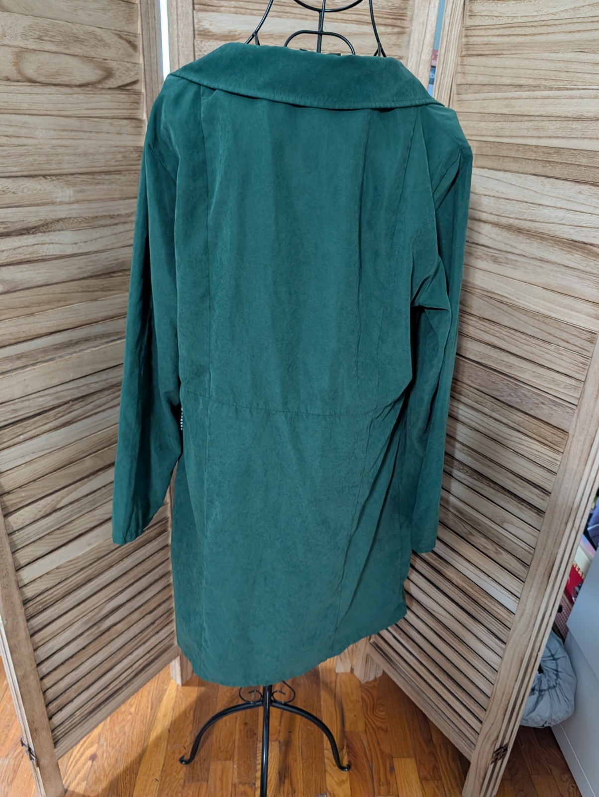 Large Green Coat Women’s With Buttons