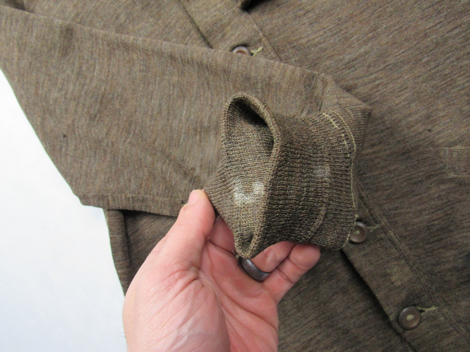 Vtg 1940s 50s Roper Knitting Co. Work Wear Knit Cardigan Sweater Mens Sz 44 40s