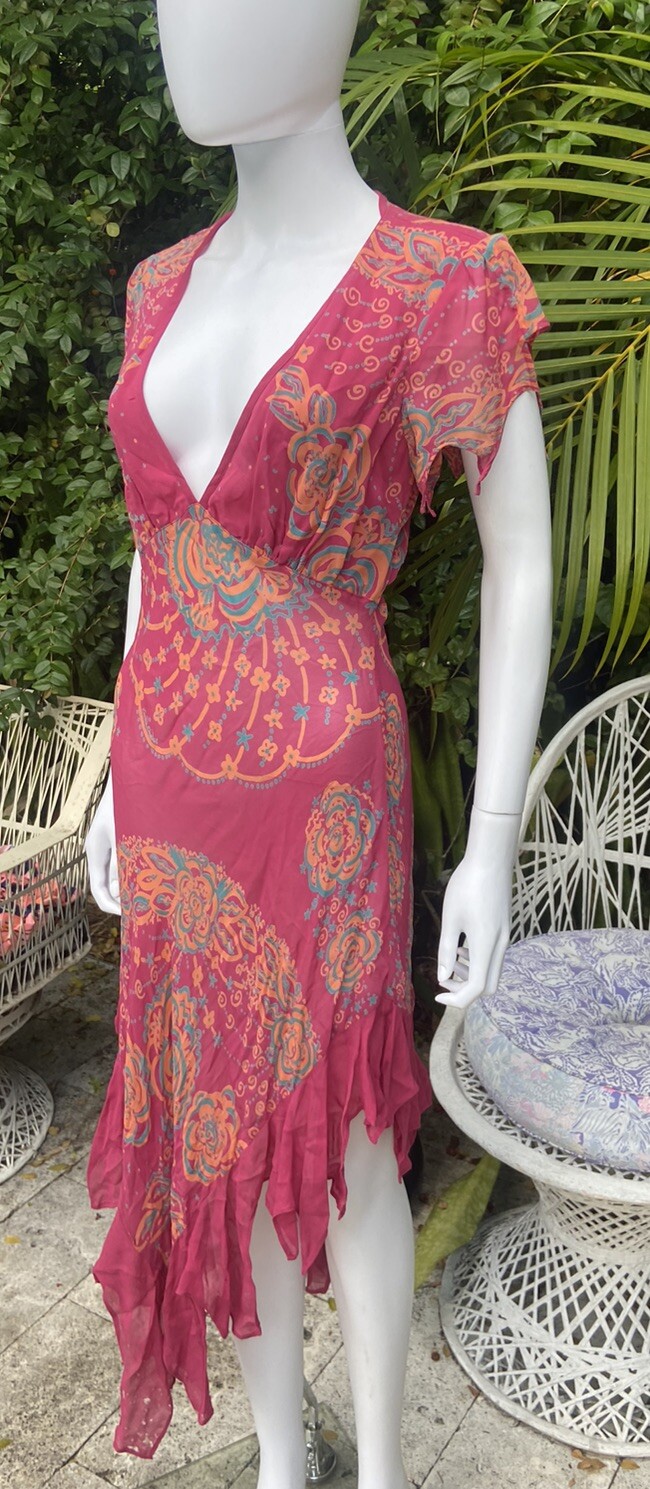 vintage zandra rhodes Dress Top Shop 38