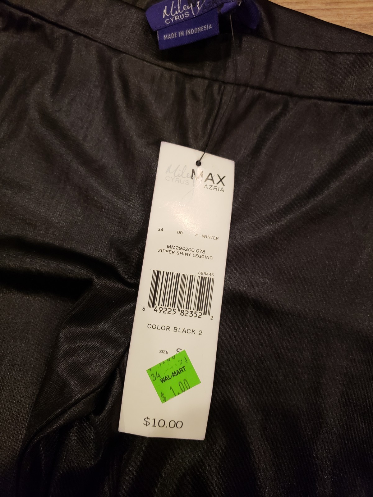 Dead Stock Vintage Y2k Miley Cyrus X Max Azria Zipper Shiny Leggings Size Small