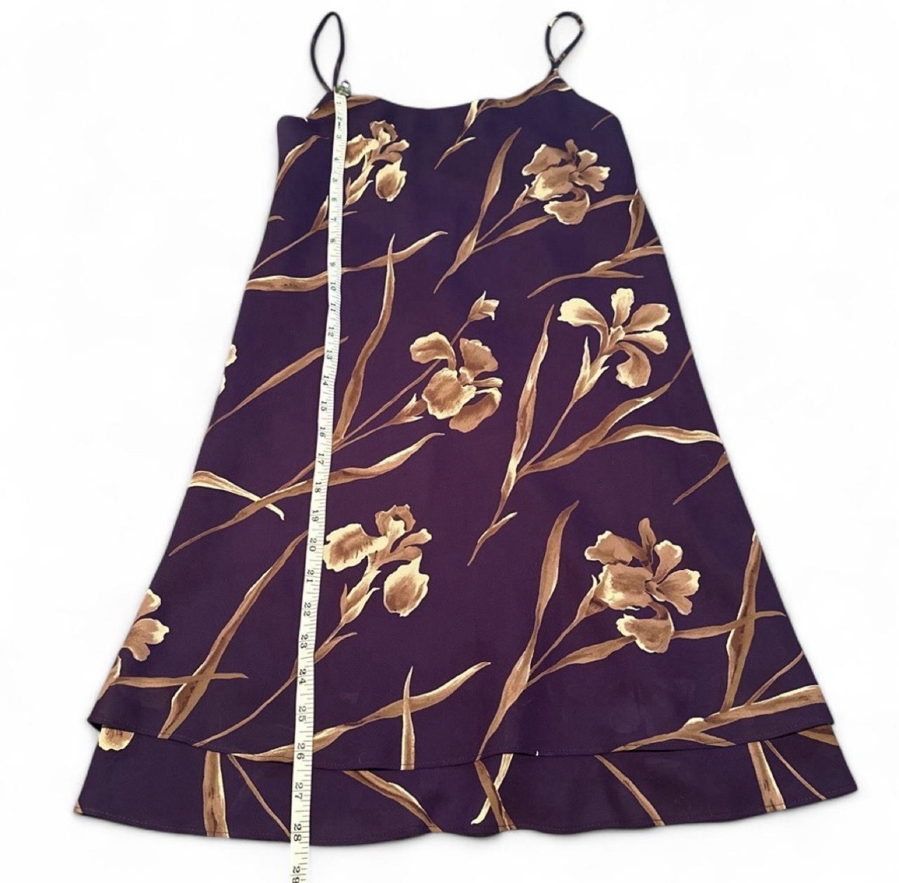 90s Vintage Blondie And Me Purple Satin Floral Dress Size 10