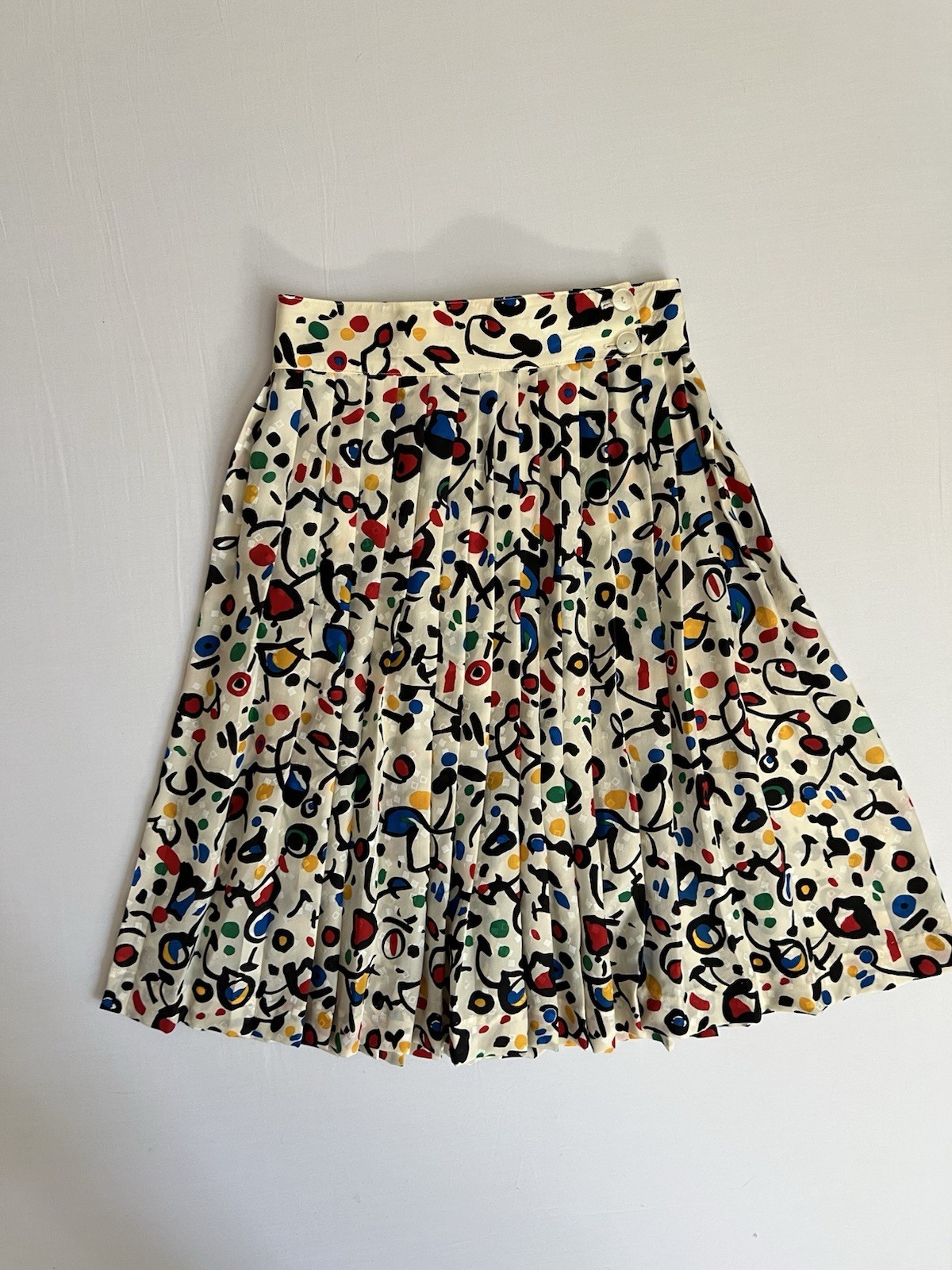 Vtg 80s HORCHOW Geometric Dress Size 4 Silk Pouf Sleeves