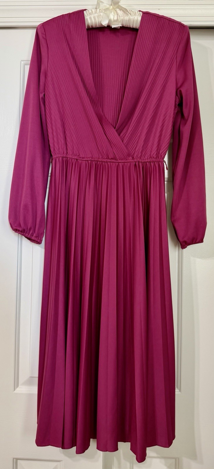 2 Vintage 1970s Women’s Purple & Gray Pleated Dresses