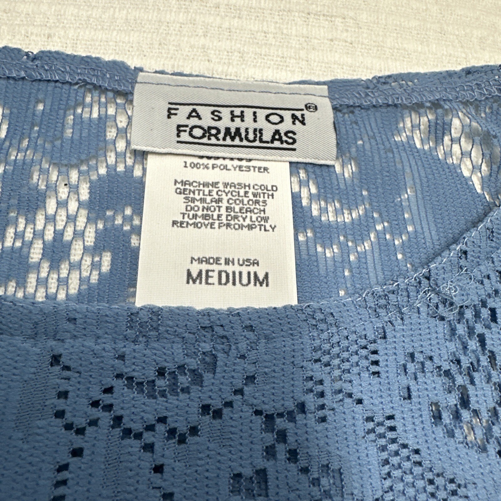 New WOMEN’S VINTAGE Sheer See Through French Blue SHIRT FASHION FORMULAS Medium
