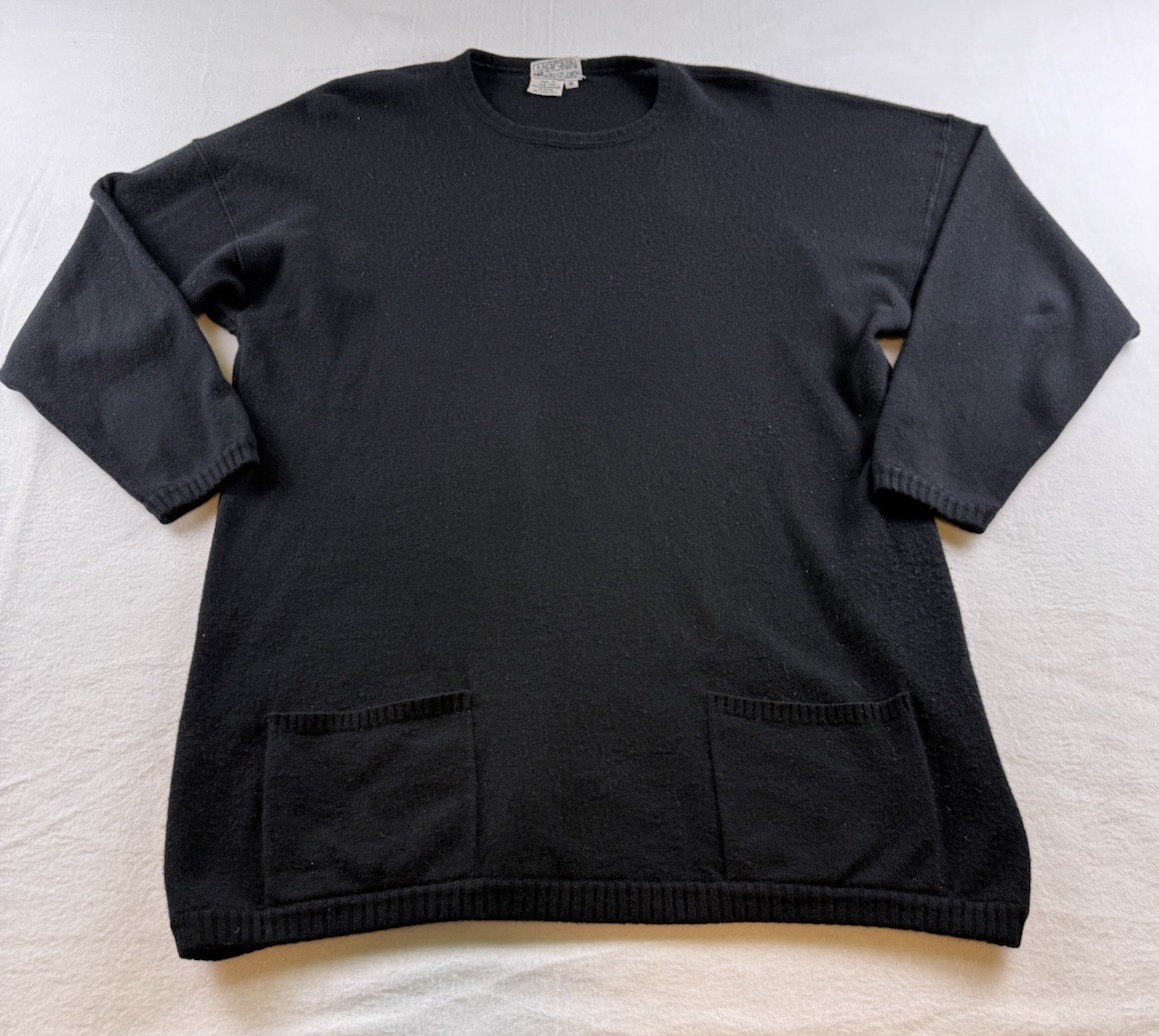 I.Magnin Vintage Women’s Black Pure Cashmere Tunic Sweater Size M Hong Kong