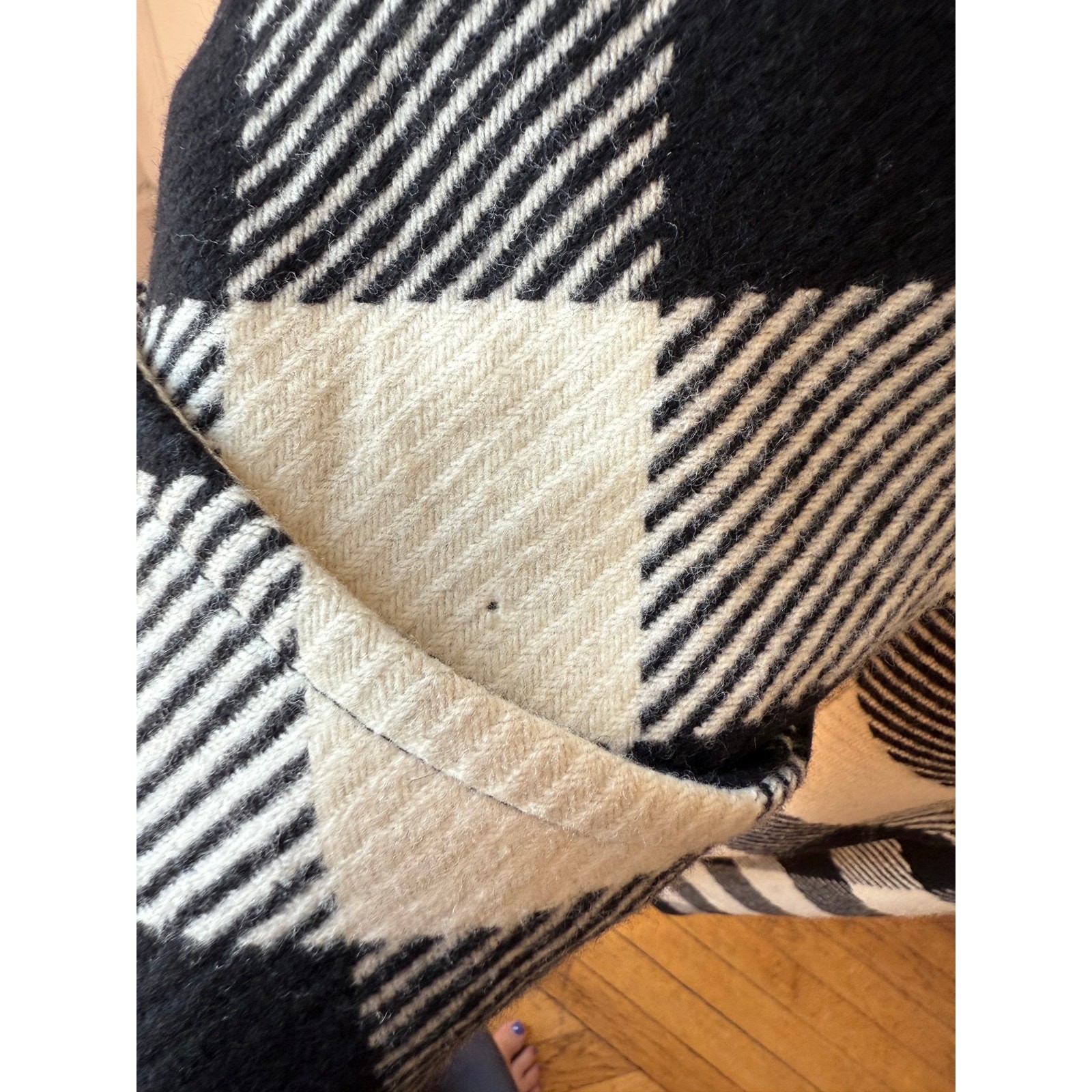 80s Valentino Swing Coat Black & White Check Oversized Shoulder Pads Power Suit