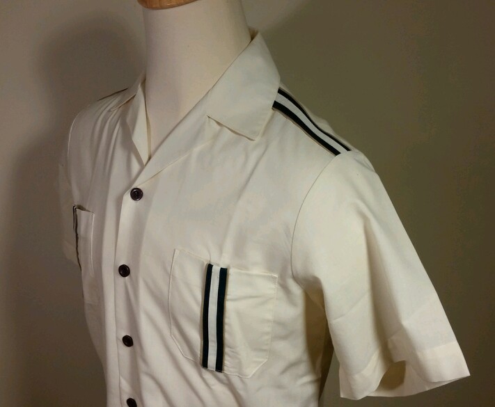 True Vtg 60’s 70’s Yatching Sailing Cream Lounge Shirt Medium M Rockabilly Boat