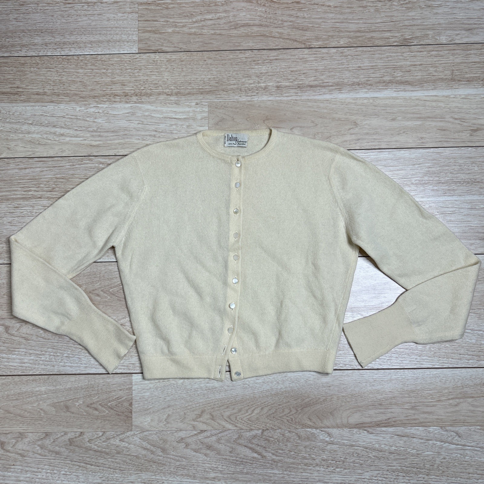 Vintage 50s Dalton 100% Virgin Cashmere Cardigan Sweater Womens WPL11765 Small