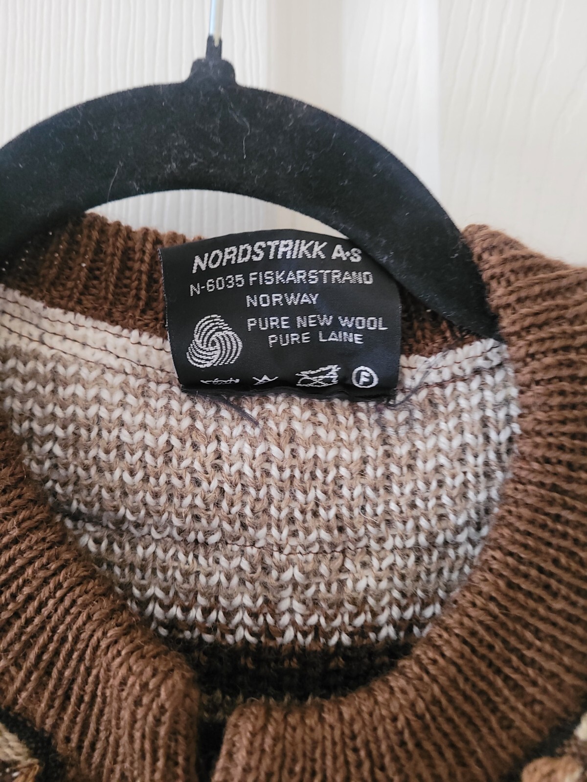 Vtg HANDMADE Norwegian Sweater Size 40 100% Pure New WOOL Natural Colors