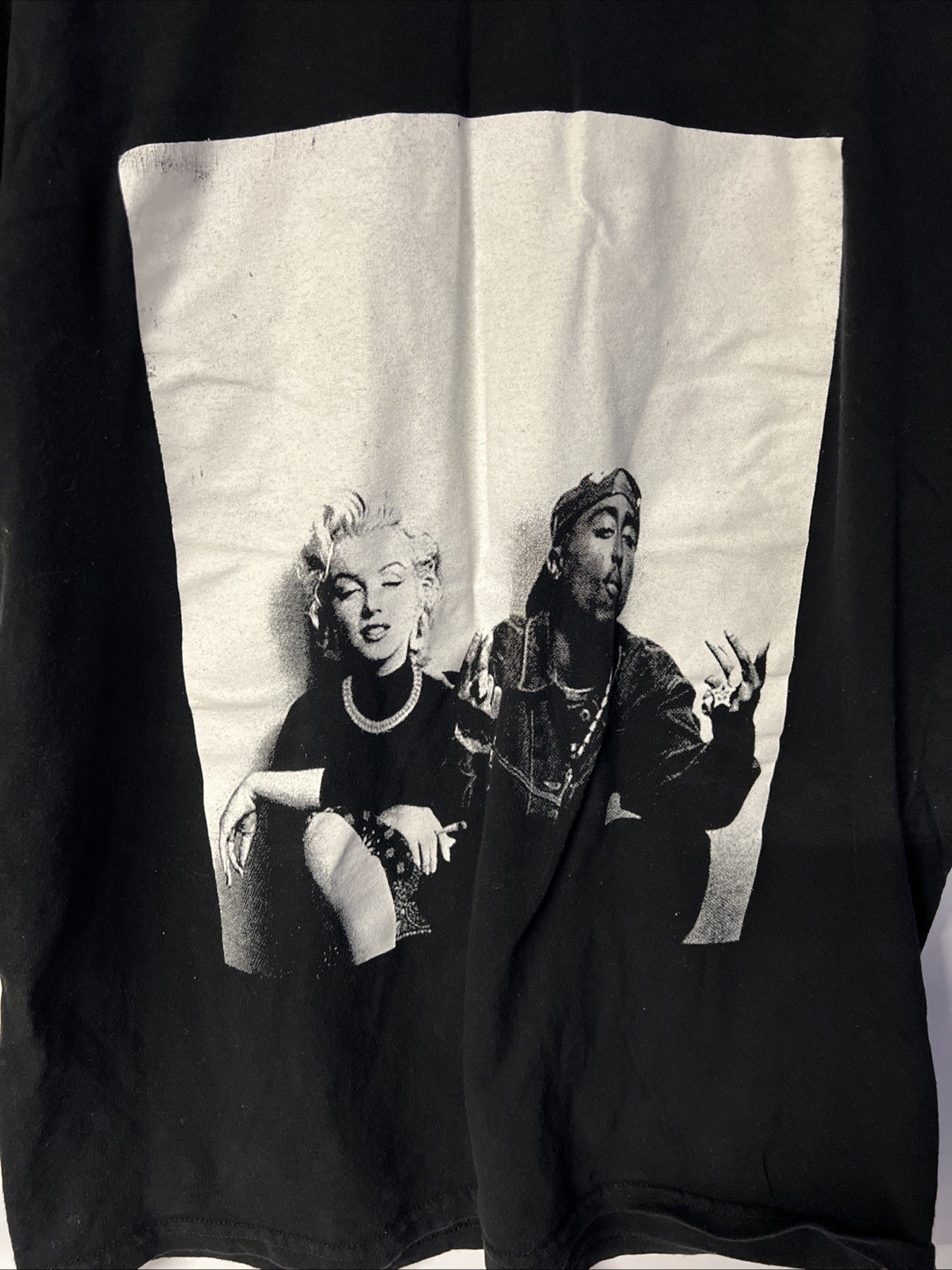 Vintage Alstyle Tupac and Marilyn Monroe Black T-Shirt Tee Sz L