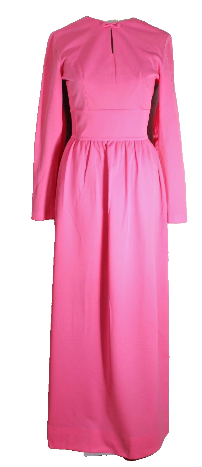 Vintage Vogue 60s Pink Maxi Dress Hand Sewn Polyester *Sz 4 -SEE MEASUREMENTS