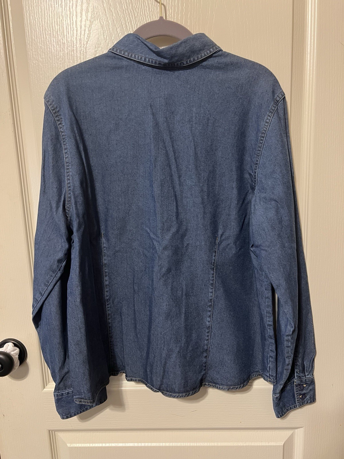 Vintage Marsh Landing by Amanda Smith Denim Button Down Shirt Long Sleeve Sz L