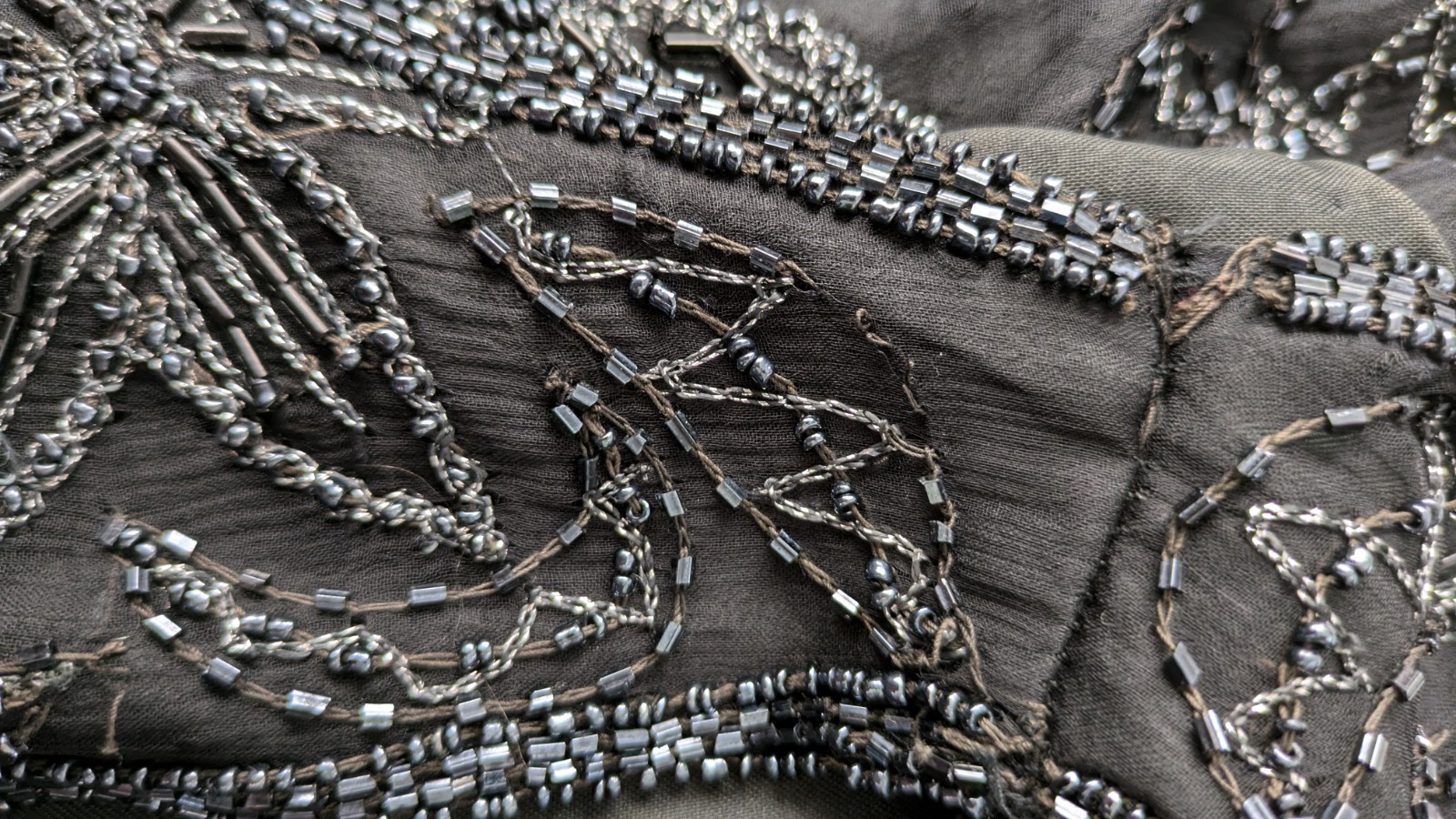 Vintage Laurence Kazar Black Silk Beaded Evening Bridal Shell Sleeveless Top 1X