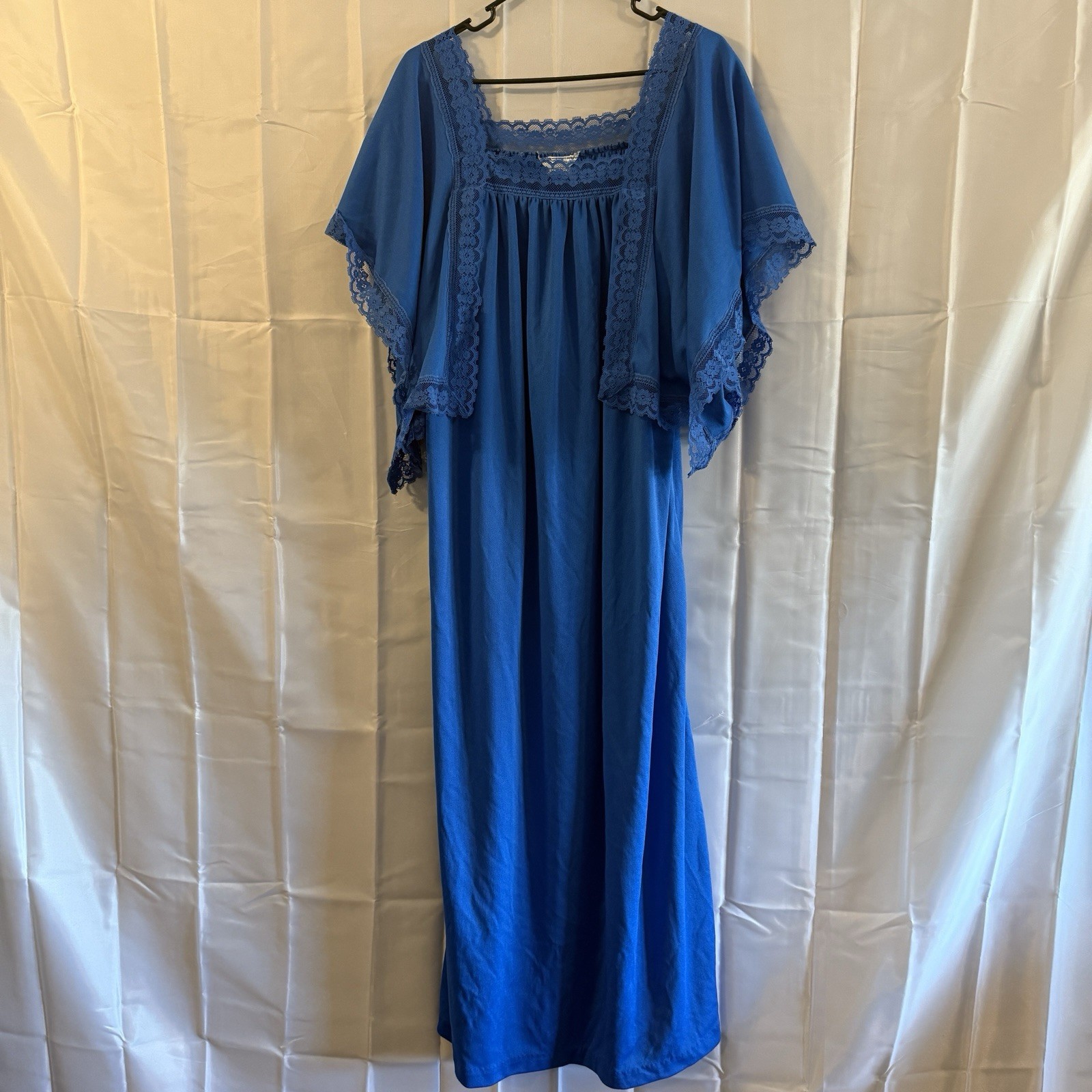 Vintage Sears Royal Blue L Night Gown Evening Wear Lounge Dress Sexy Intimate
