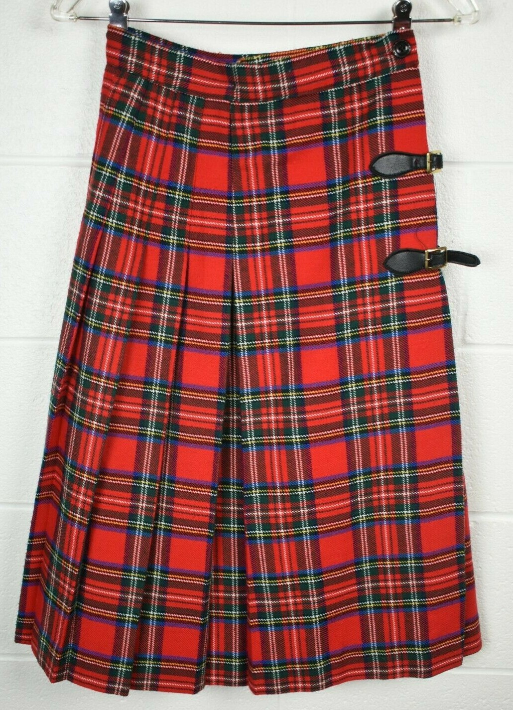 Vintage Sears Jr Bazaar Red Plaid Tartan Pleated Skirt 2-4
