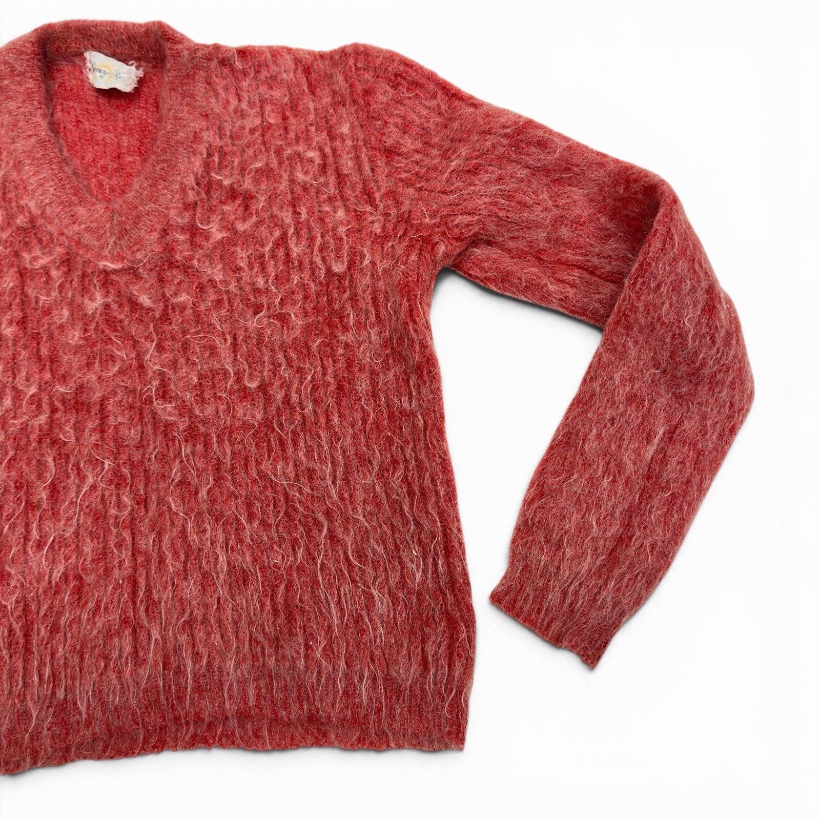 international ladies garment workers union Red Fuzzy Wool Sweater