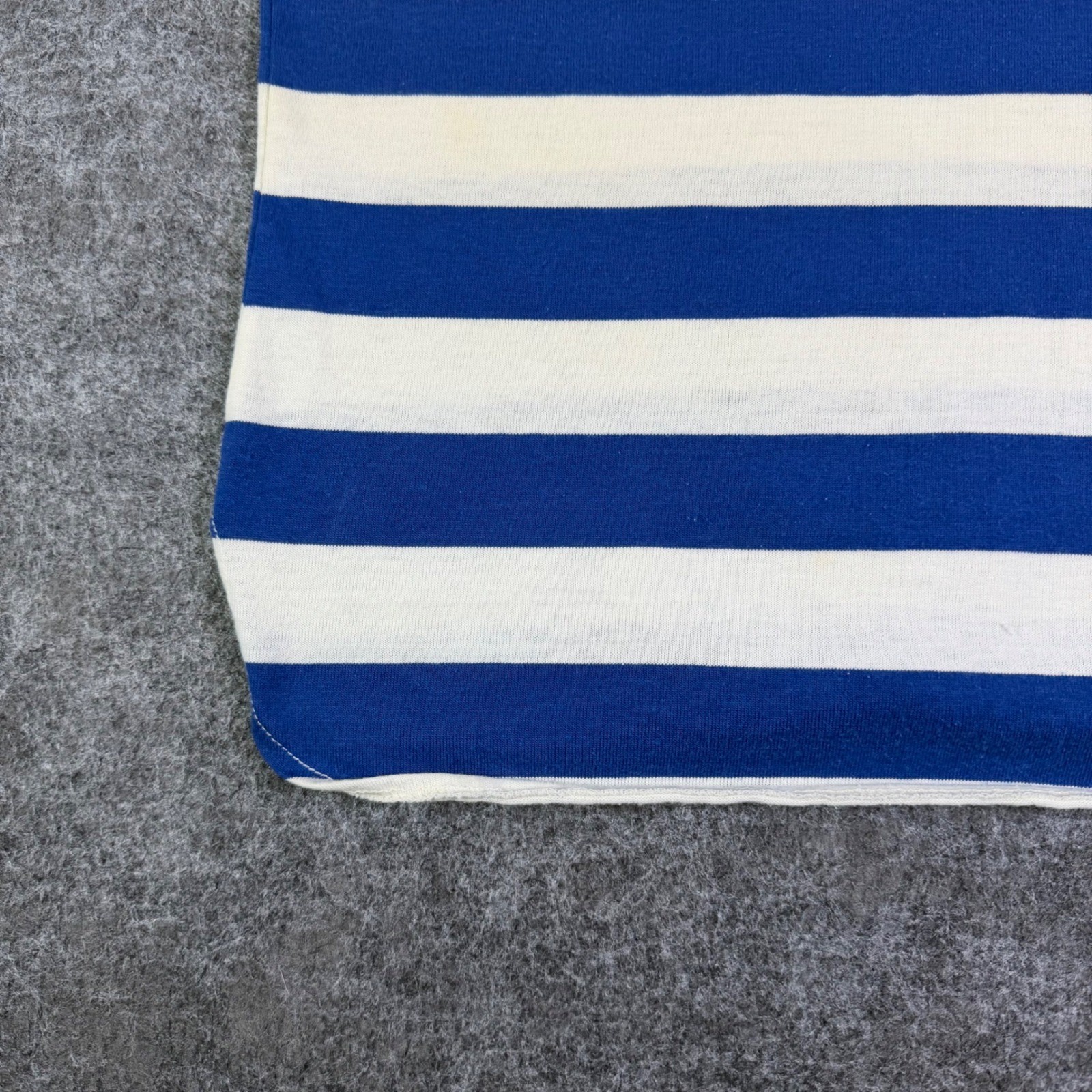 Vintage Blue White Striped Tank Top Sleeveless Nautical Scoop Neck Jersey Tee