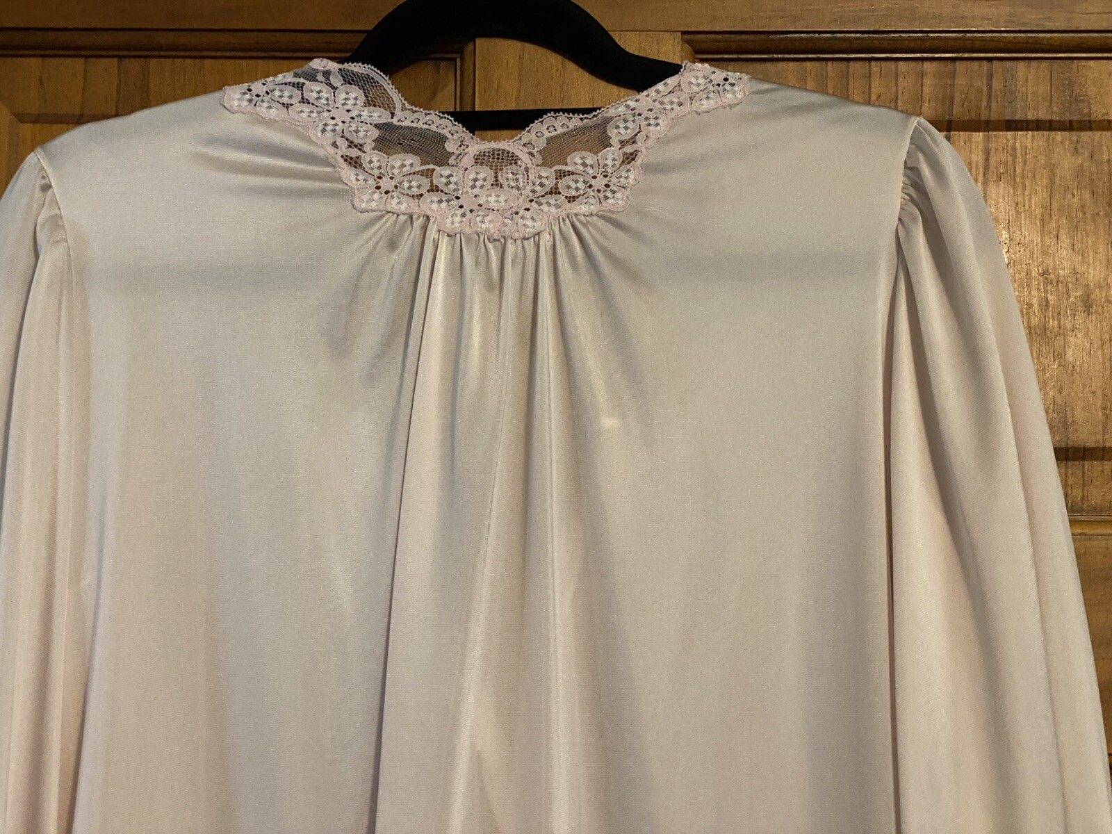 Vintage Miss Elaine Nightgown Robe Small/Medium Long Sleeve Button Dusty Rose