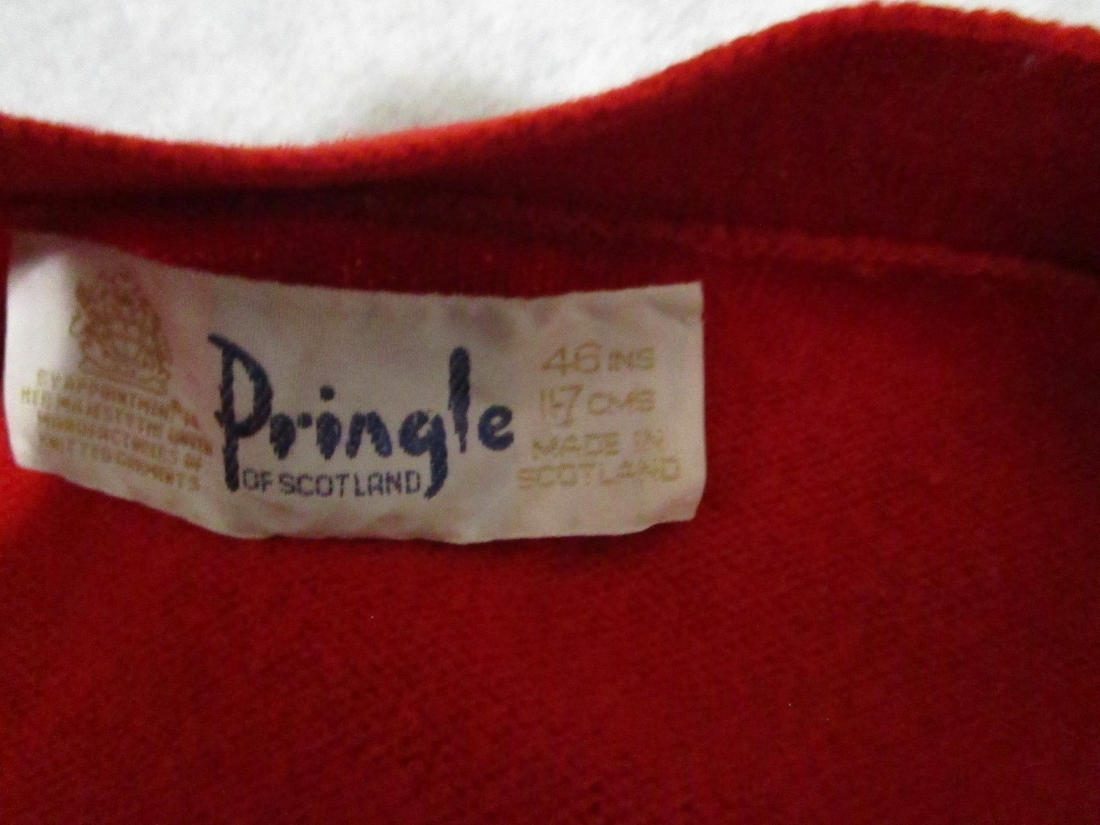 Pringle of Scotland Cardigan Mens XL Red Wool V Neck Sweater Button 46