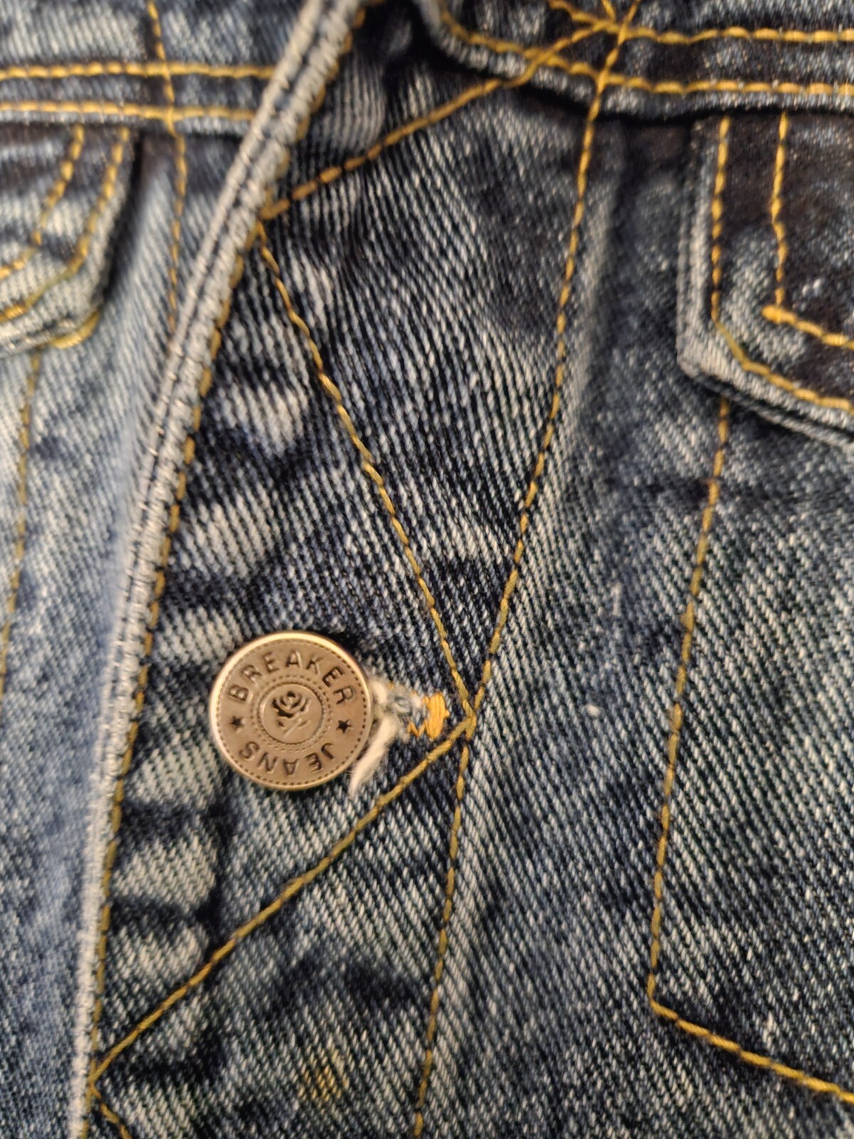 Vintage 90s Breaker Jeans Womens Vest Size Small Button Down Denim Biker