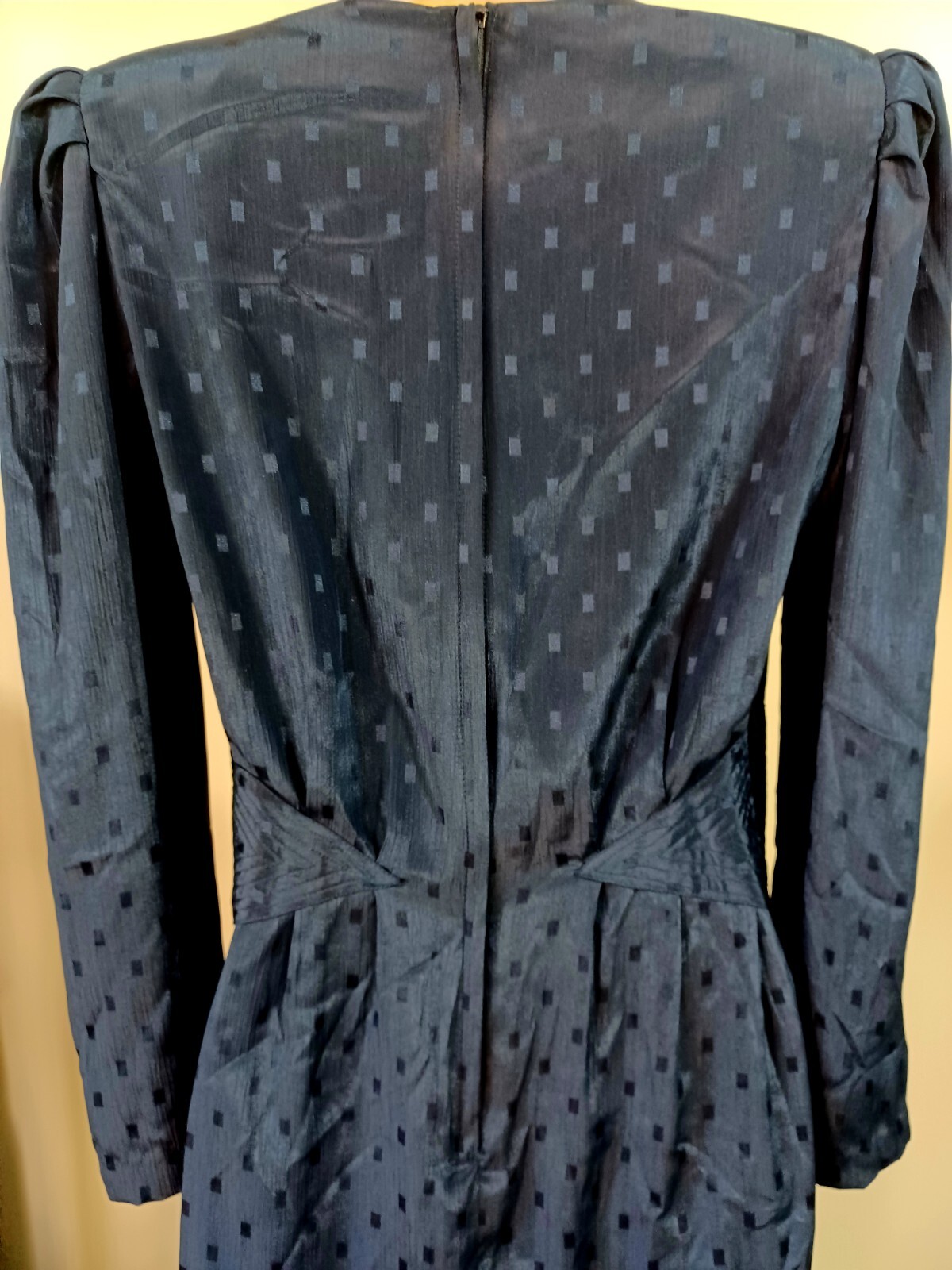 Vintage 80s Dim The Lights Petites Navy Dress Size 6