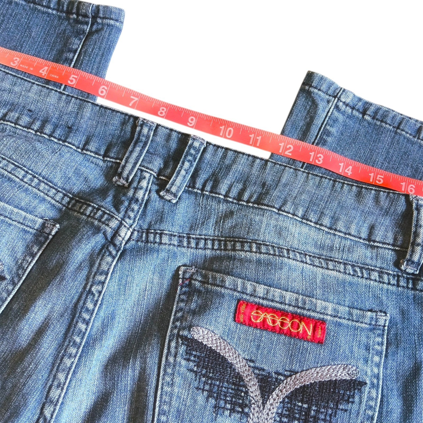 Vintage 80s Sasson Bootcut Boogie Jeans Embroidered Pockets Ooh La La! Size 14