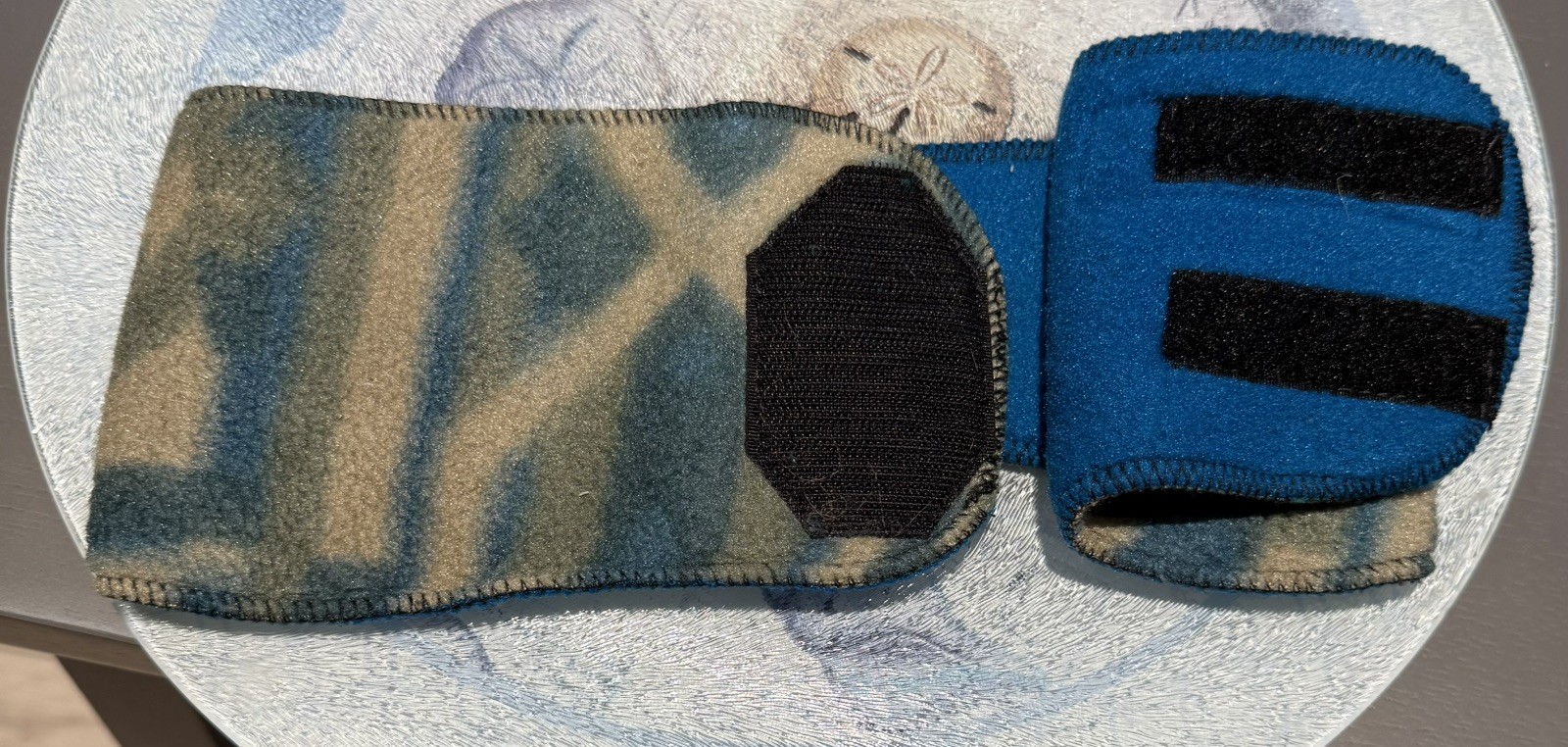 Fleece Headband Ear Warmer Adjustable Geometric Turqouise